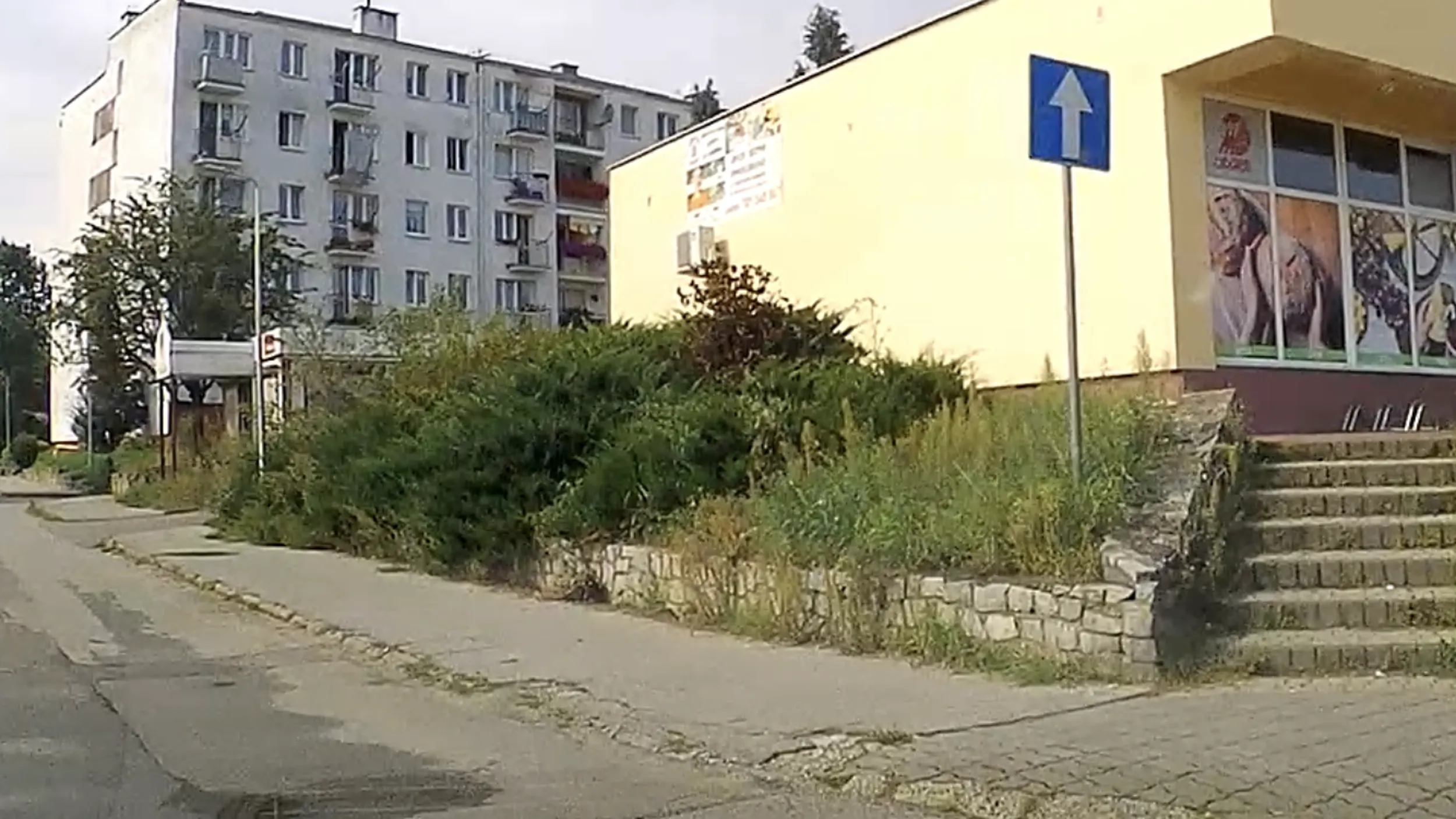 Auto należące do PolMot. Kierowca jedzie sobie pod prąd.