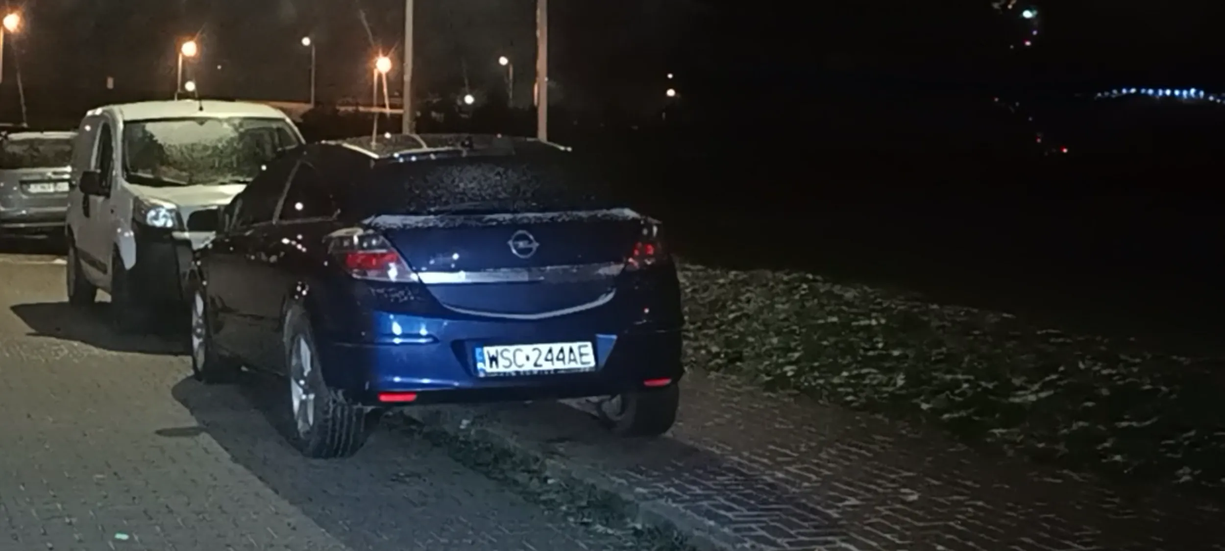 Parkuje na chodniku i na ulicy. Tu jest zakaz, człowieku. Znak B-36. Wiesz co to znaczy?