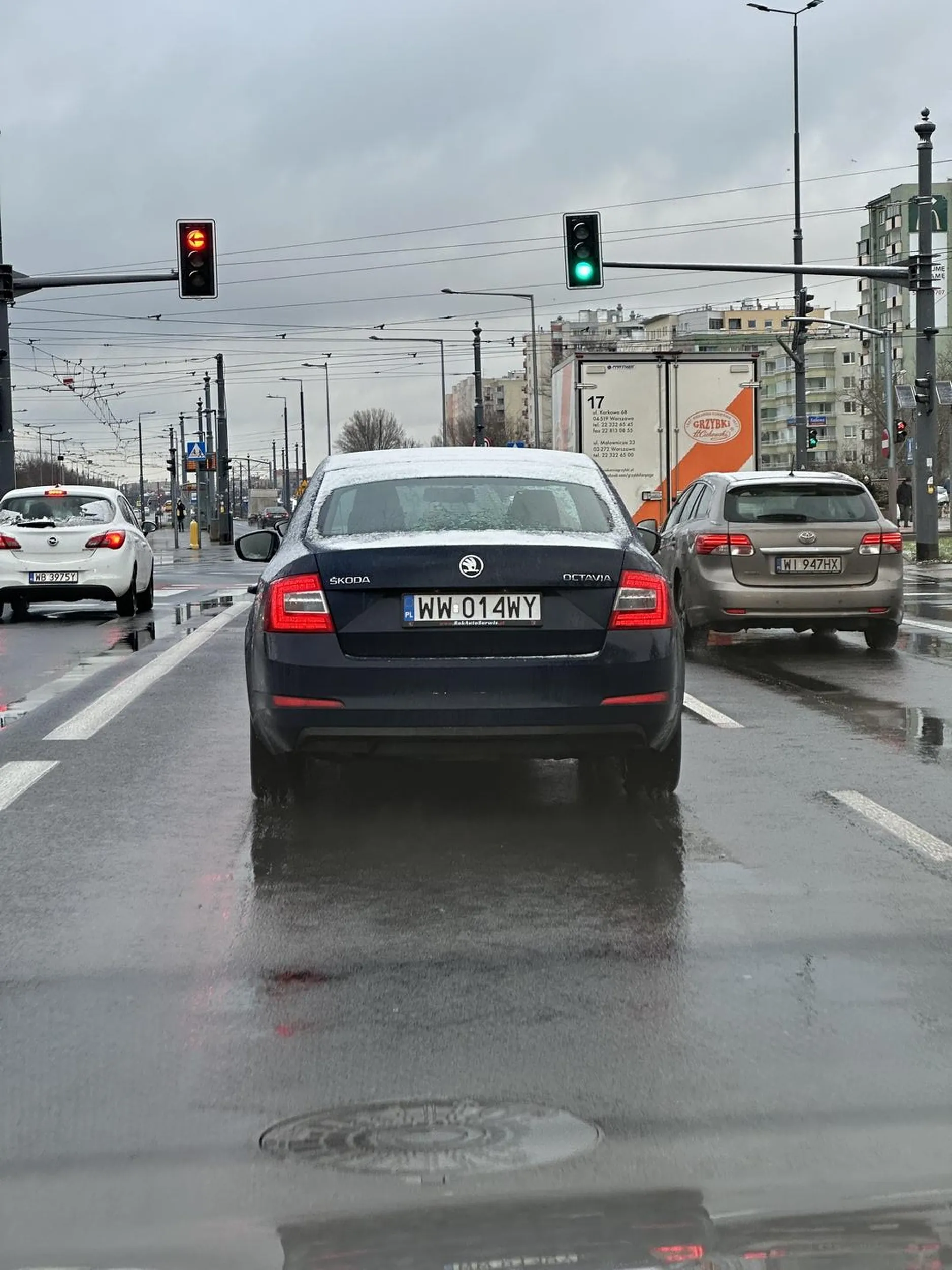 Pijany lub niespełna rozumu, jeździ od krawędzi do krawędzi pasa, nie używa kierunkowskazu i podjeżdża samochodom pod tylny zderzak na bardzo małą odległość.