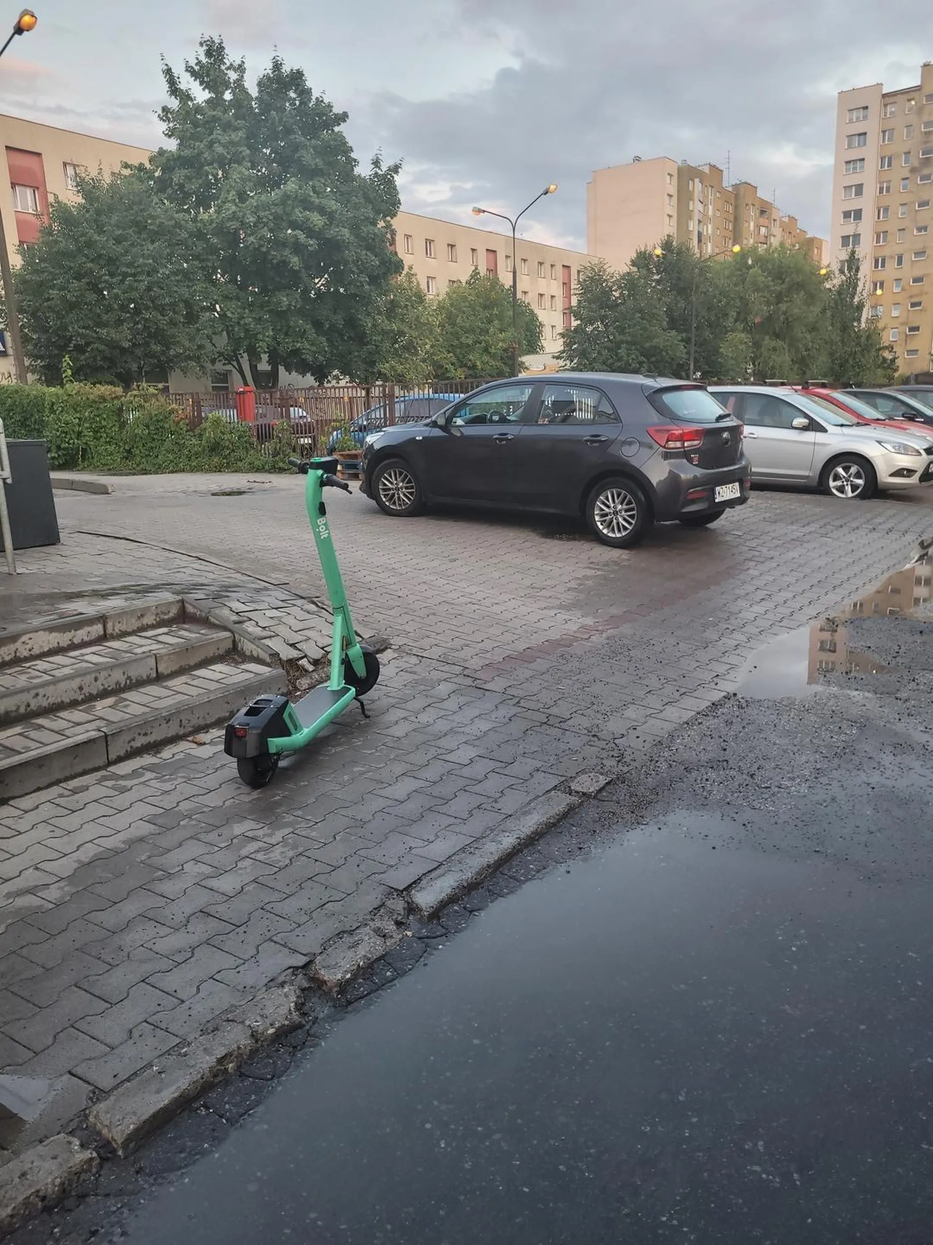 Mistrz parkowania na środku wjazdu