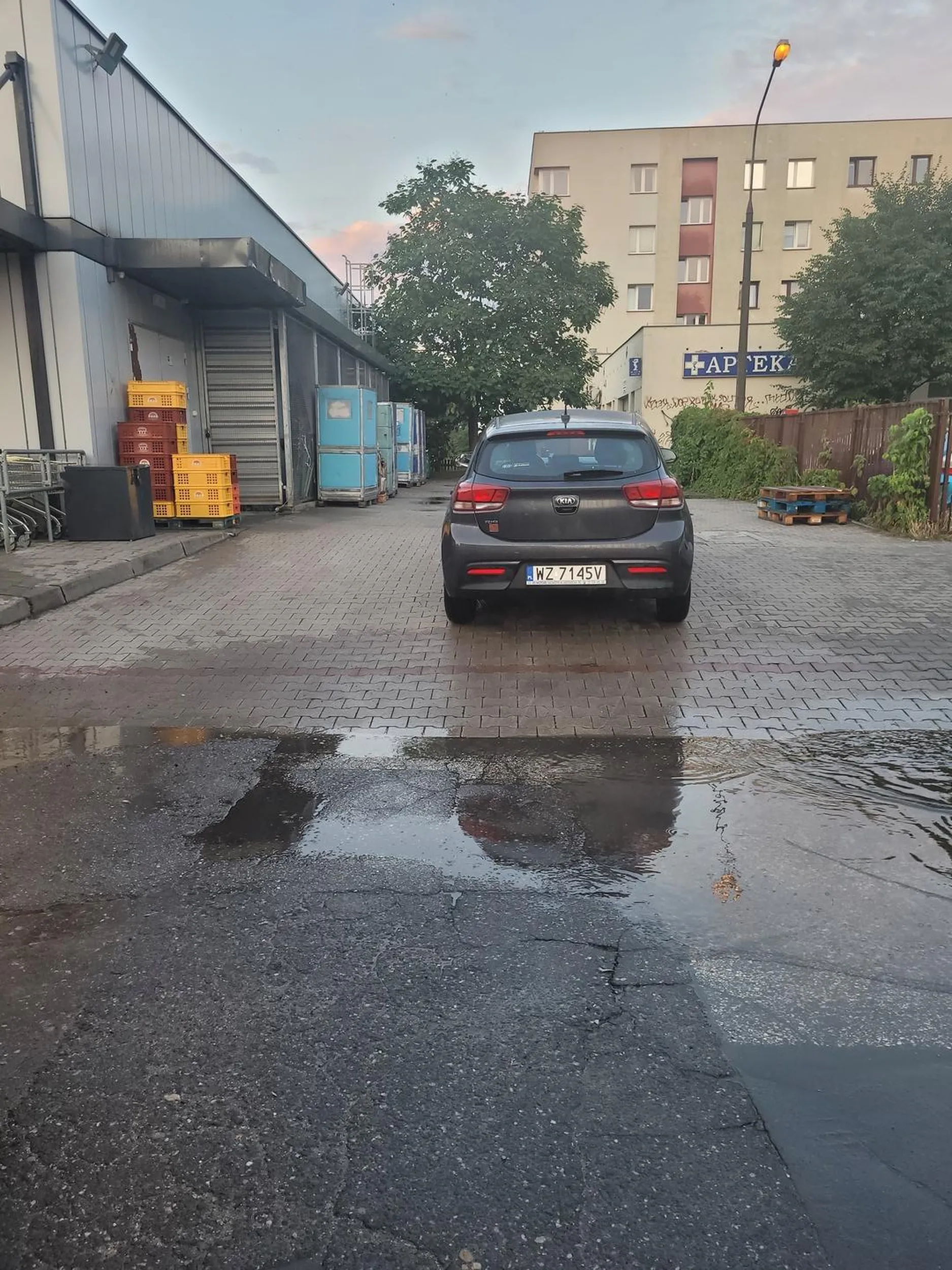 Mistrz parkowania na środku wjazdu