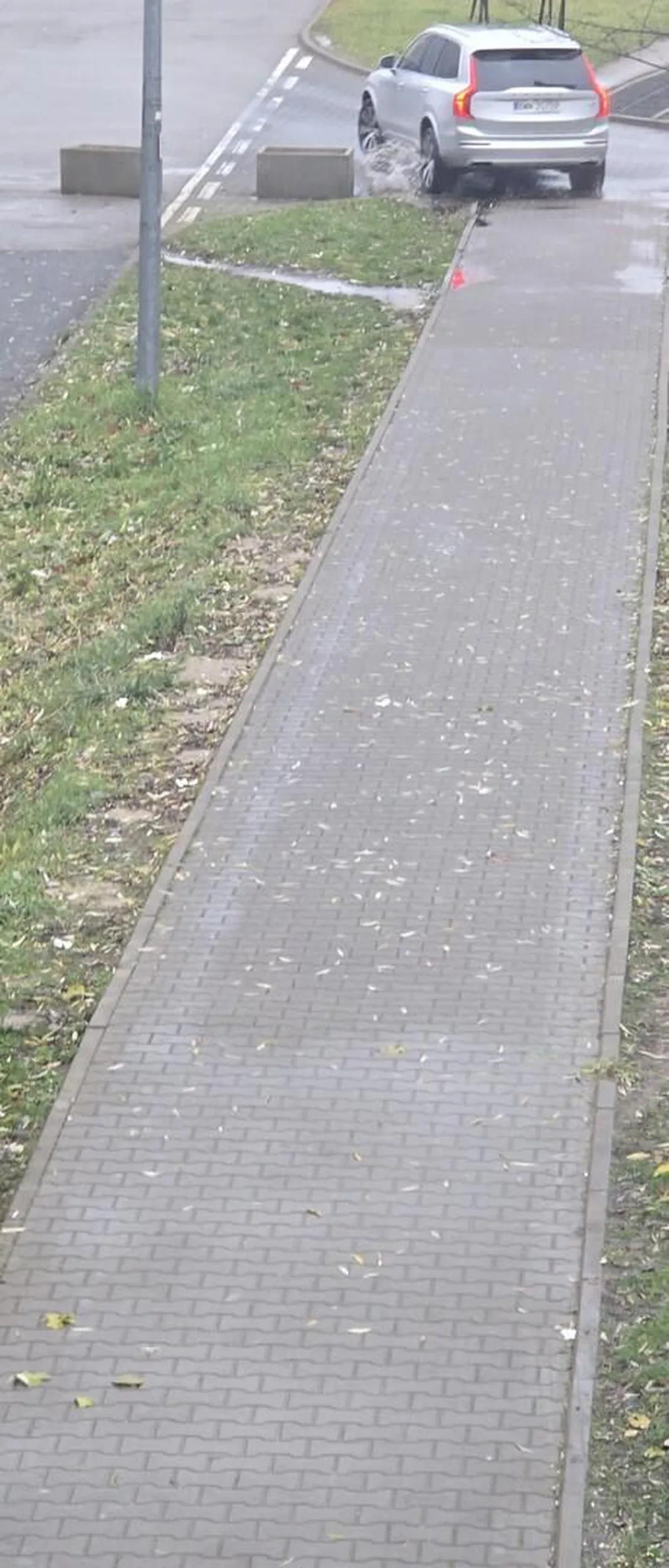 Jeździ po chodniku,