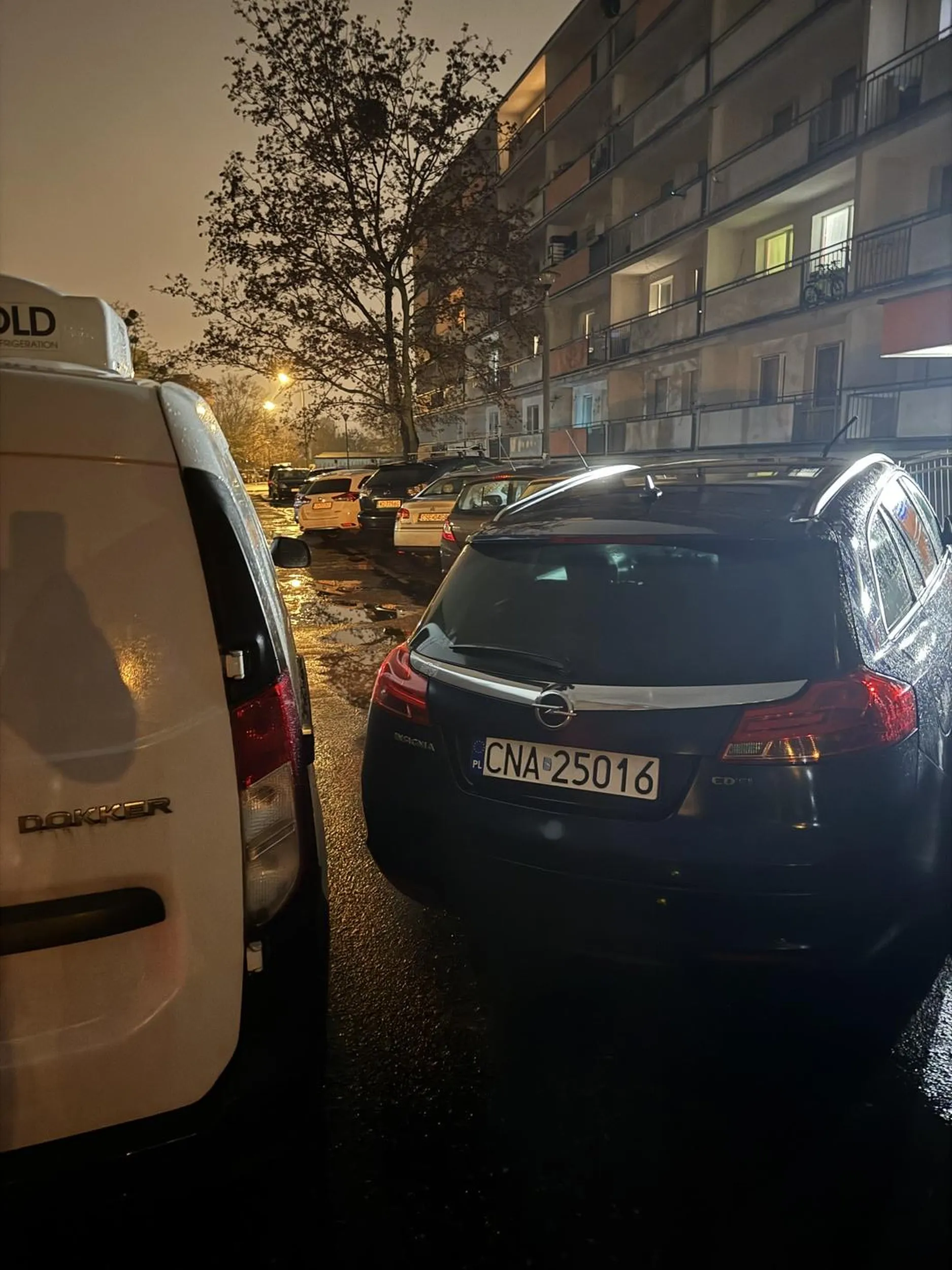 Ty jesteś jakiś upośledzony? Parkujesz tak, że auto dostawcze nie przejedzie, w połowie na ulicy.