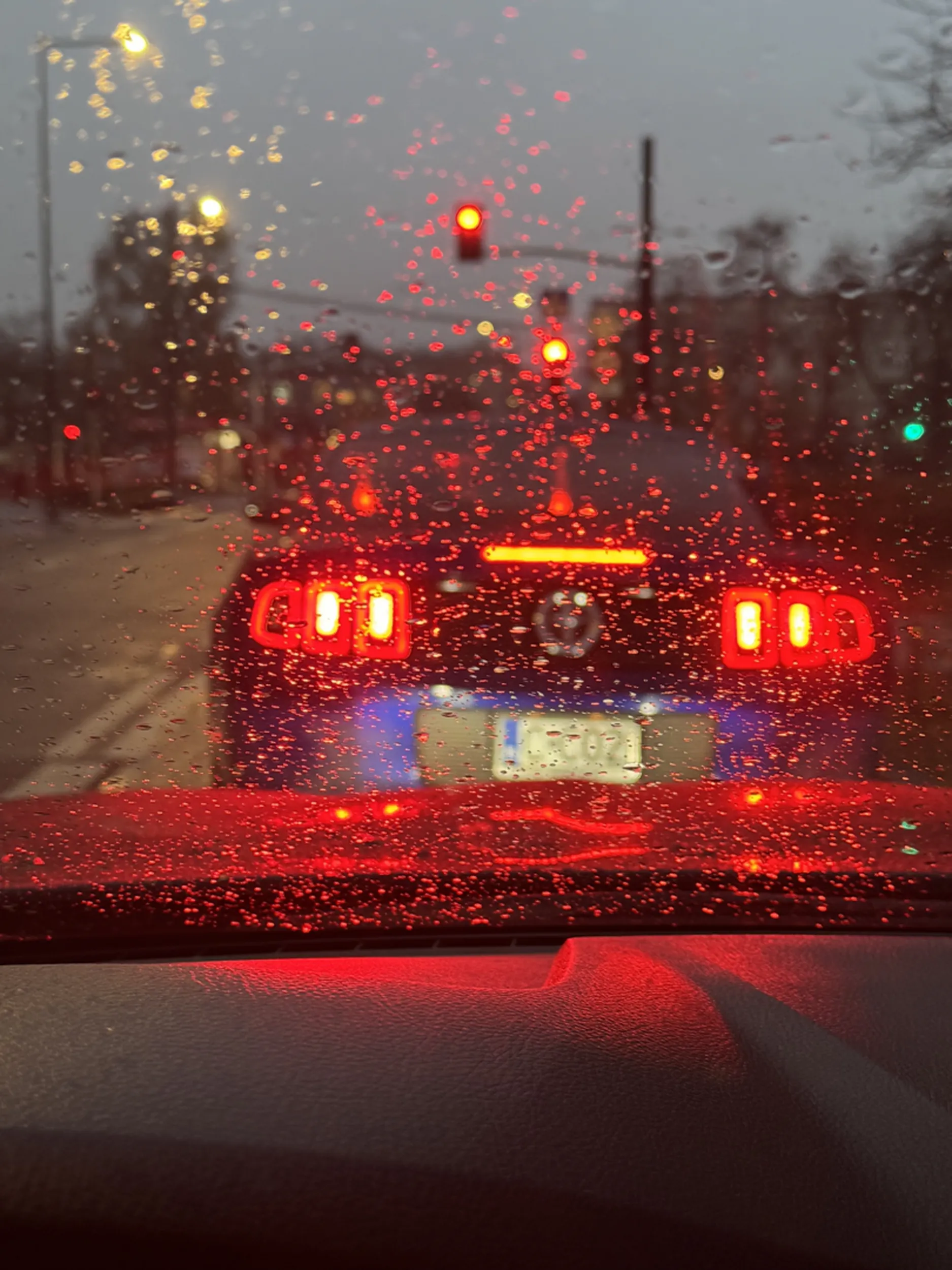 Młodziak szrotem ze stanów zajeżdża drogę i przyhamowuje. Przy takiej pogodzie to skrajnie nieodpowiedzialne. :/