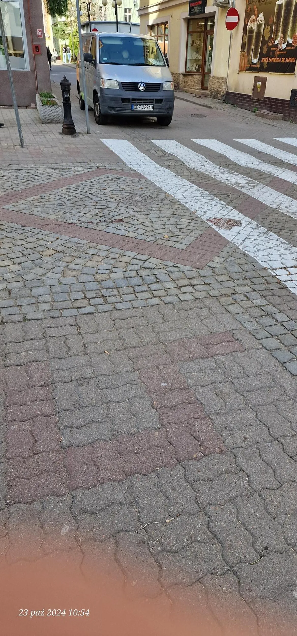 Chyba ktoś siła musi Ci wytłumaczyć, że na zakazie i przy przejściu dla pieszych (blokując widoczność) nie można się zatrzymywać. "Na chwilę " to nie jest argument..