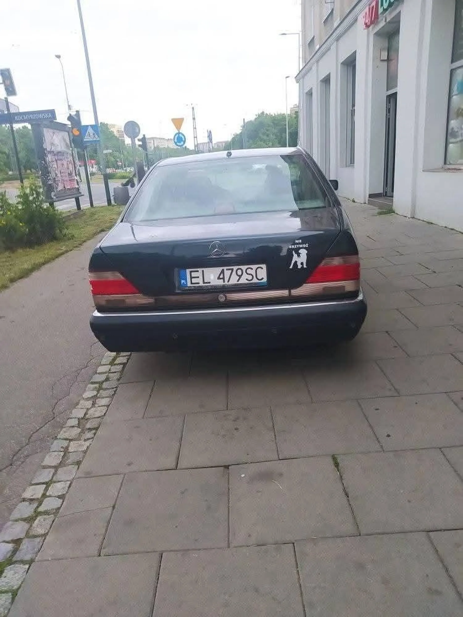 Jazda po chodniku i parkowanie na środku.