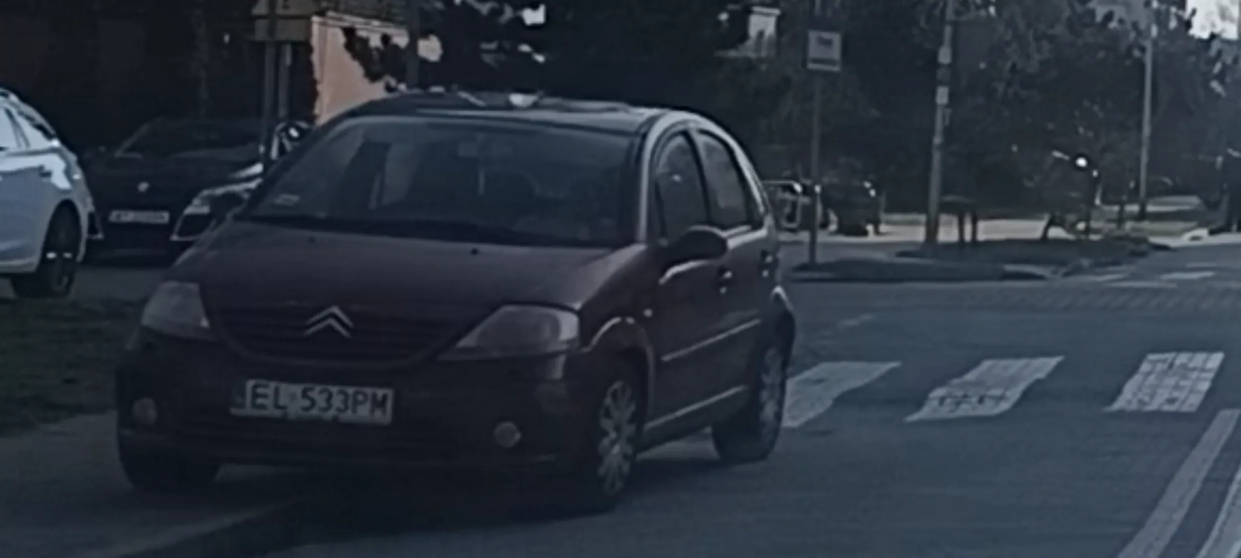 Nielegalne parkowanie na chodniku przy ulicy gdzie jest zakaz zatrzymywania się i postoju oraz przed samym przejściem dla pieszych.