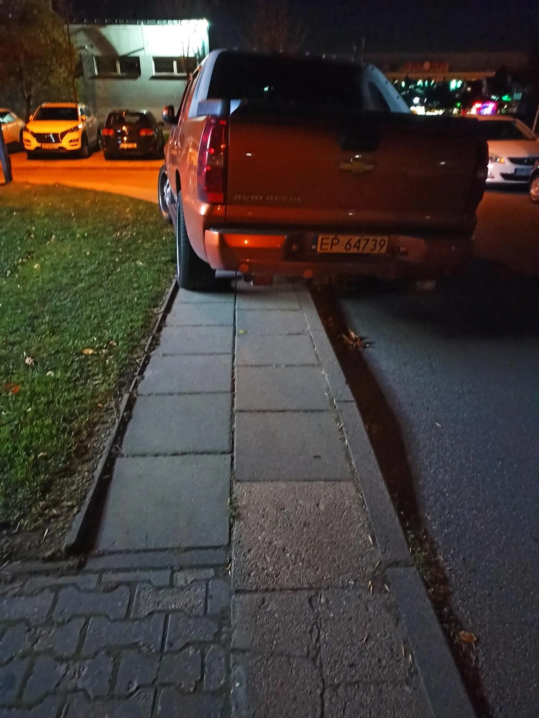 Dewastacja trawnika oraz chodnika!