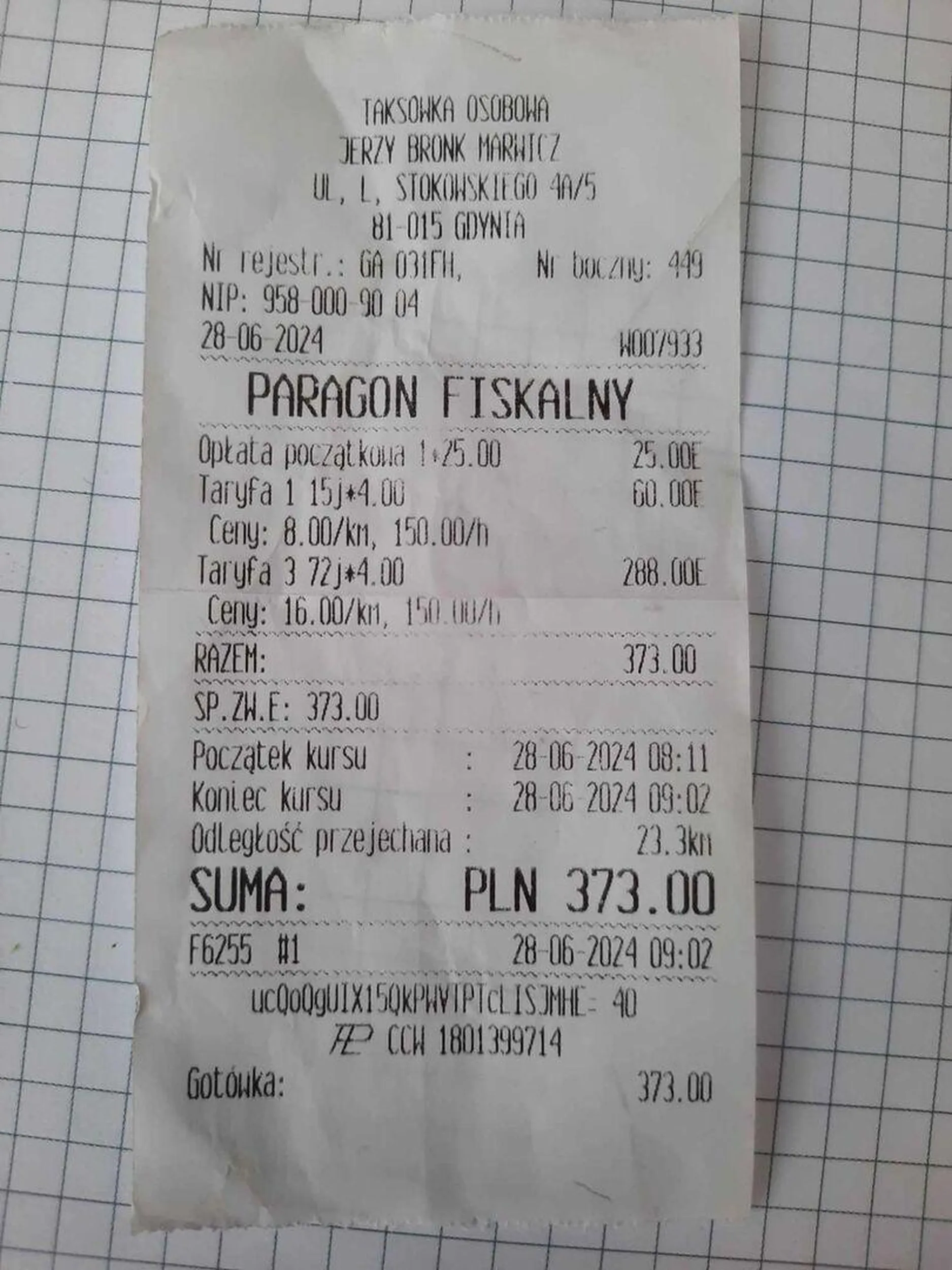 Taksiarz za przejazd z Gdyni do Gdańsk bierze 373zł. Omijać szerokim łukiem