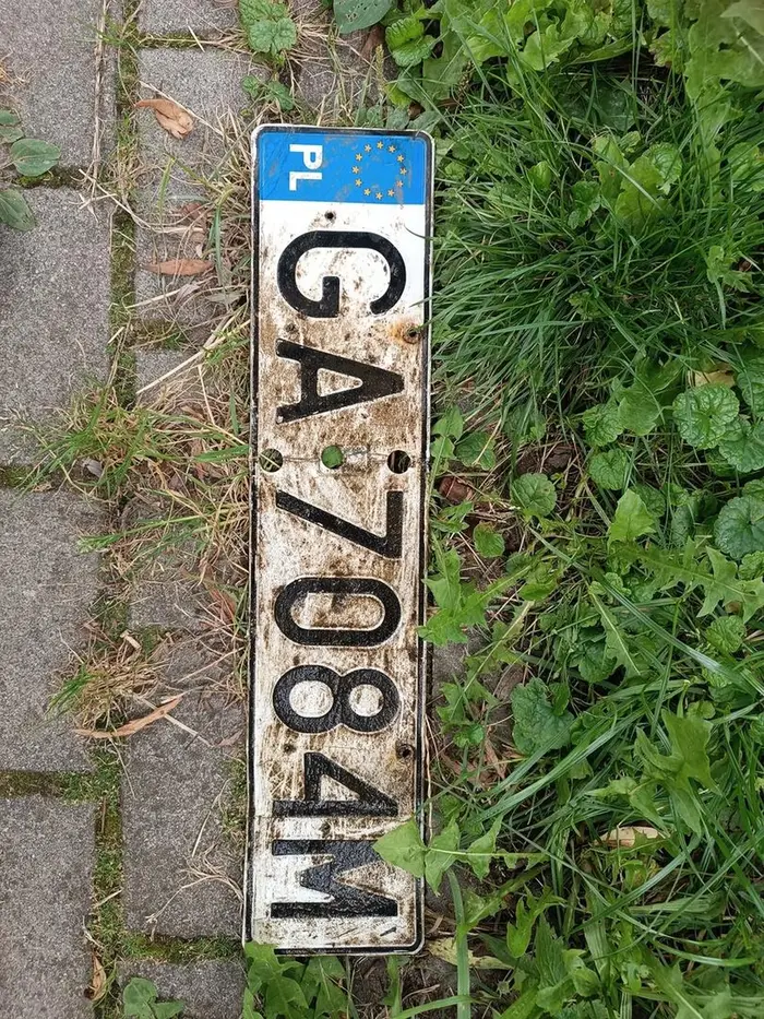 Rejestracja znaleziona w stawie kierowca musiał wpaść w niezły poślizg