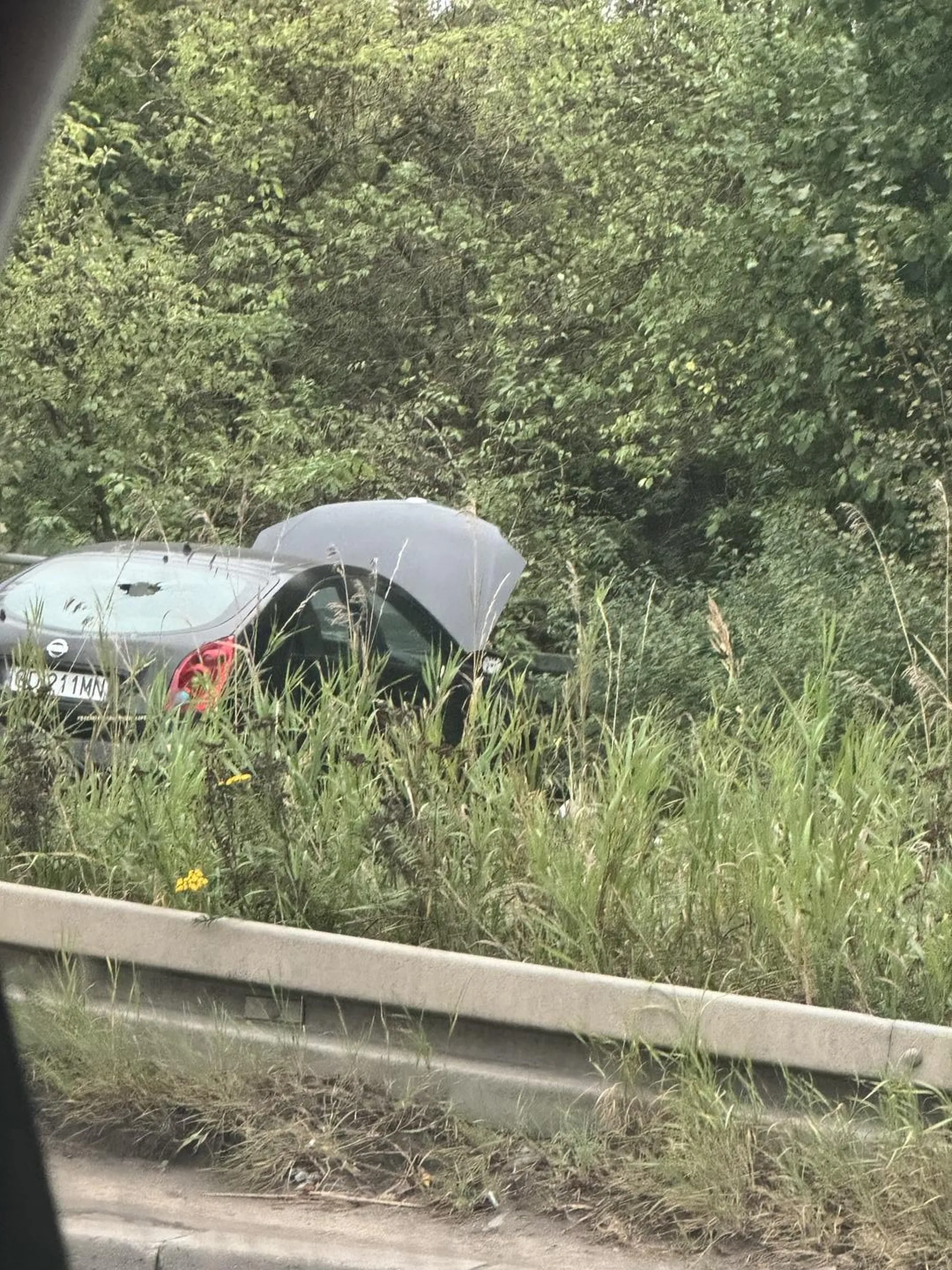 Auto stoi obok biedronki przy ulicy przywidzkiej okradzione z wkladow do lusterek, i podniesiona maska z widocznymi brakami w czesciach (prawdopodobna kradziez)