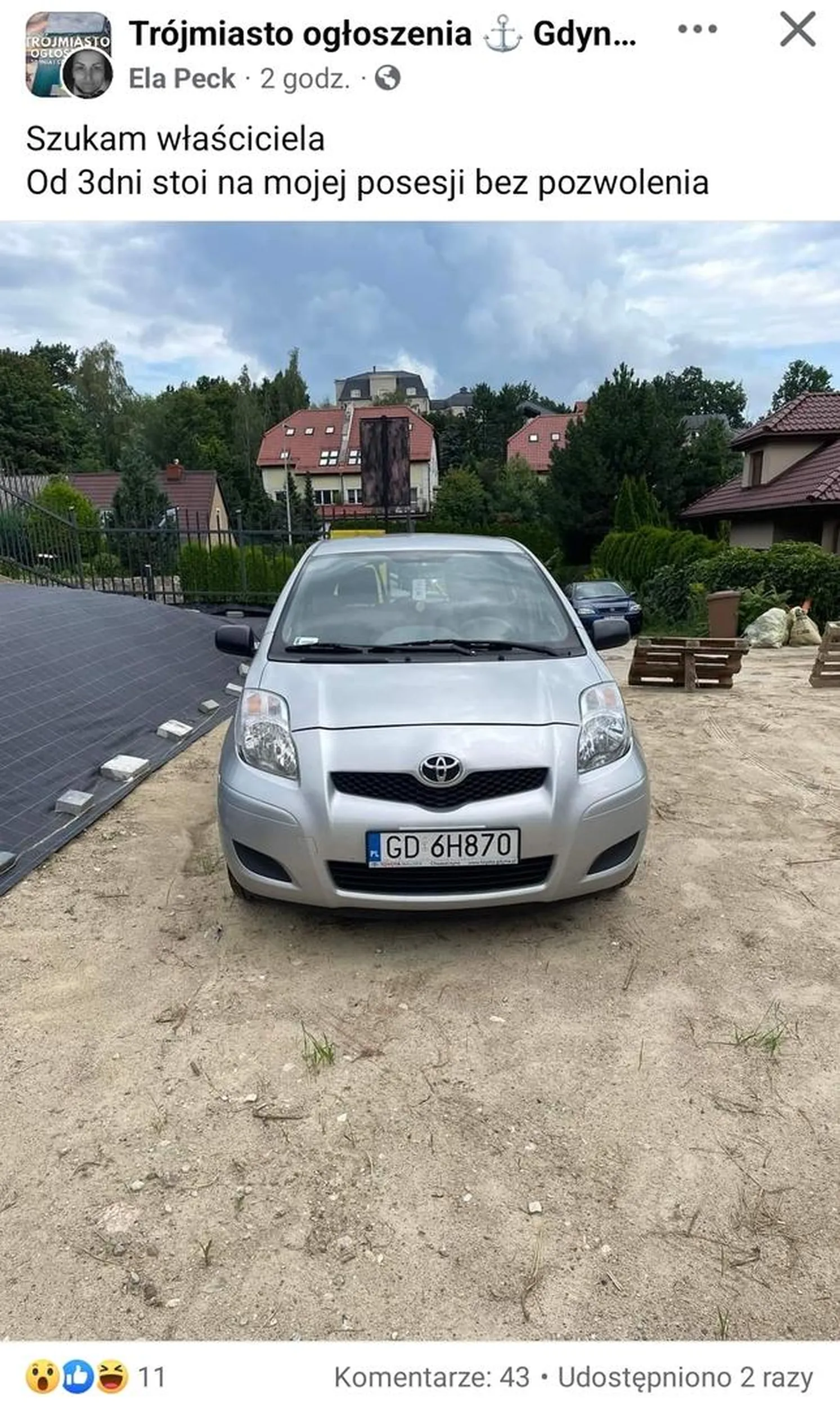 Stoi pod domem od 3 dni frajej