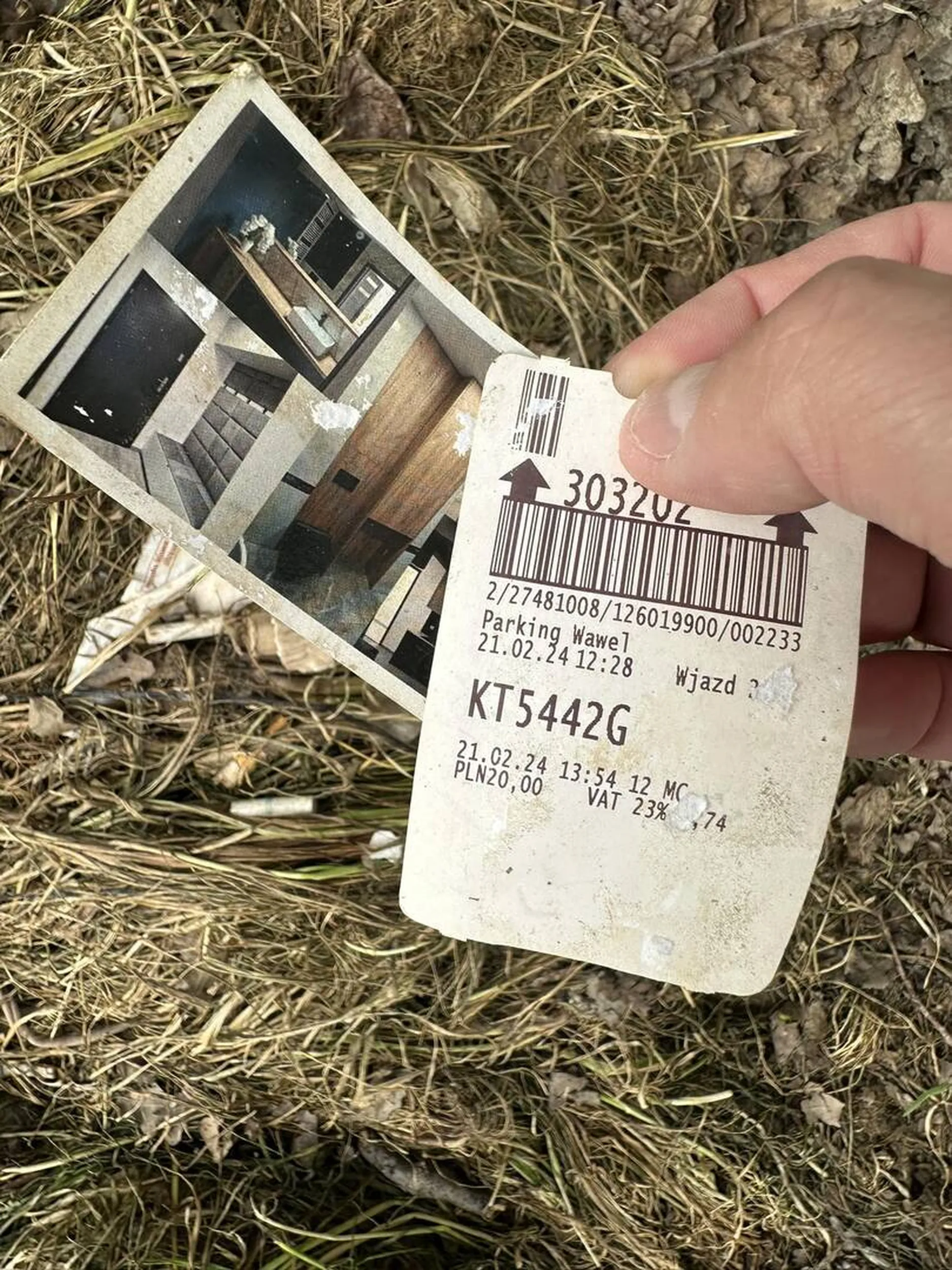 Wyrzuca śmieci do lasu.