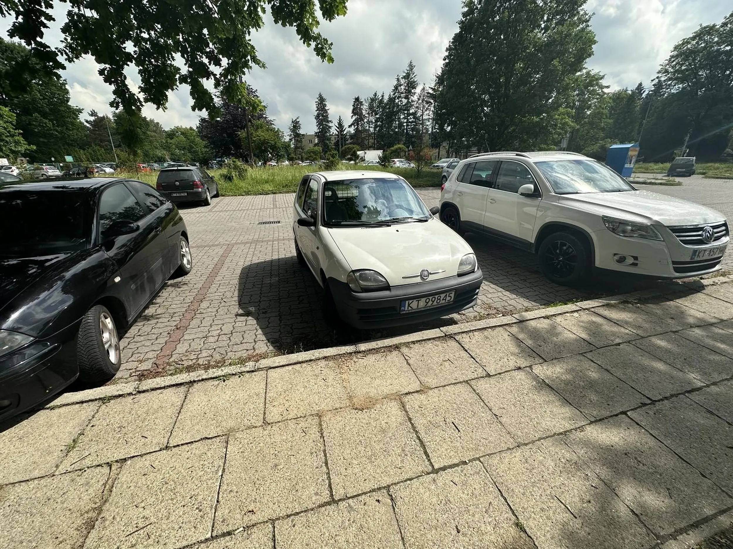 Pacan tak stanął że zajął dwa miejsca fiatem seicento no gratuluje