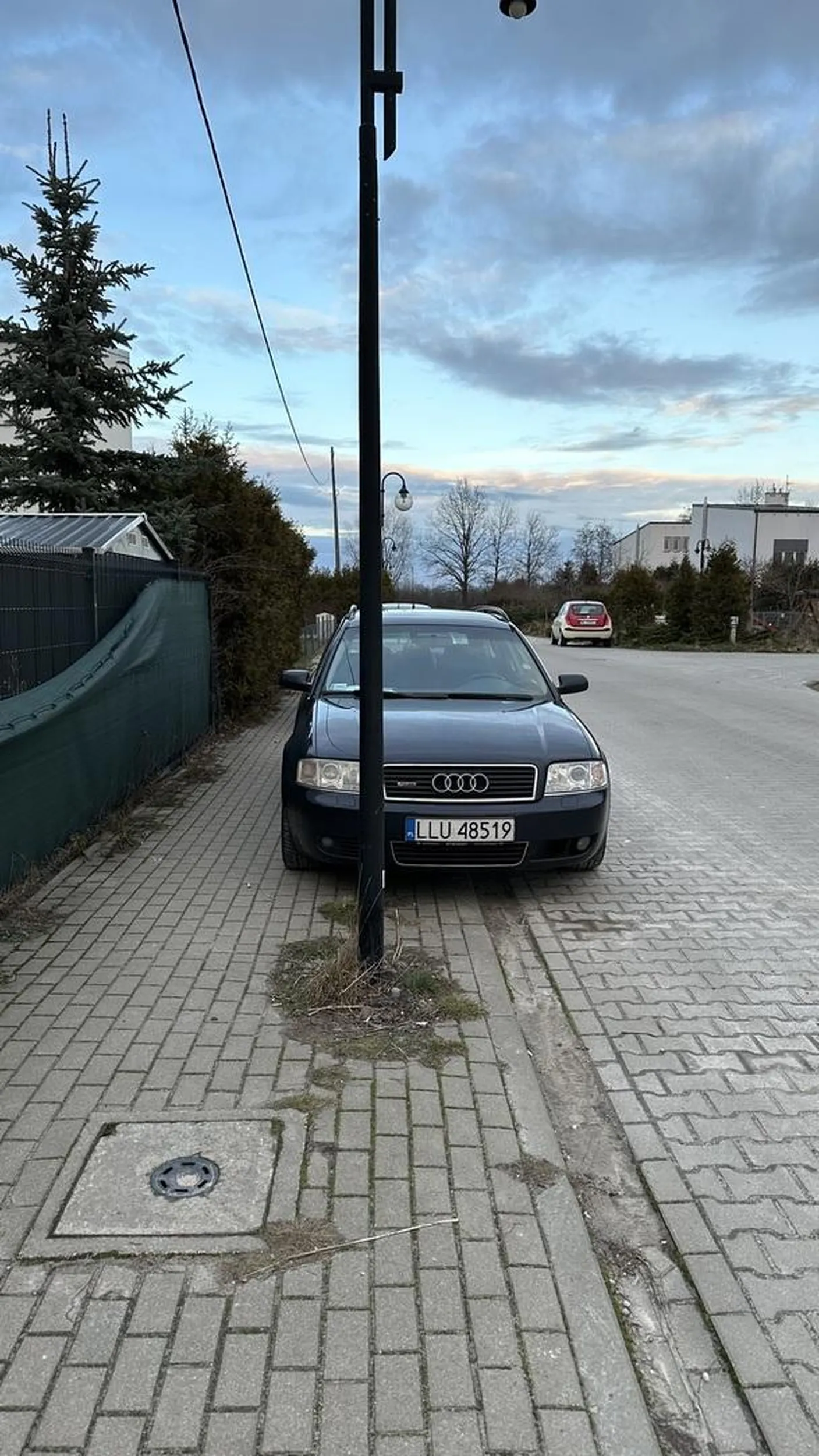 Parkuje jak sierota, nie zostawia miejsca dla pieszych.