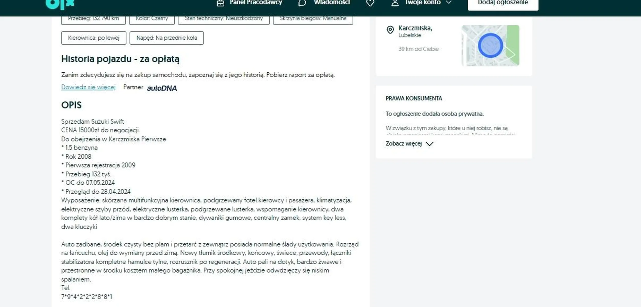 auto pokolizyjne, uderzone prawy tył