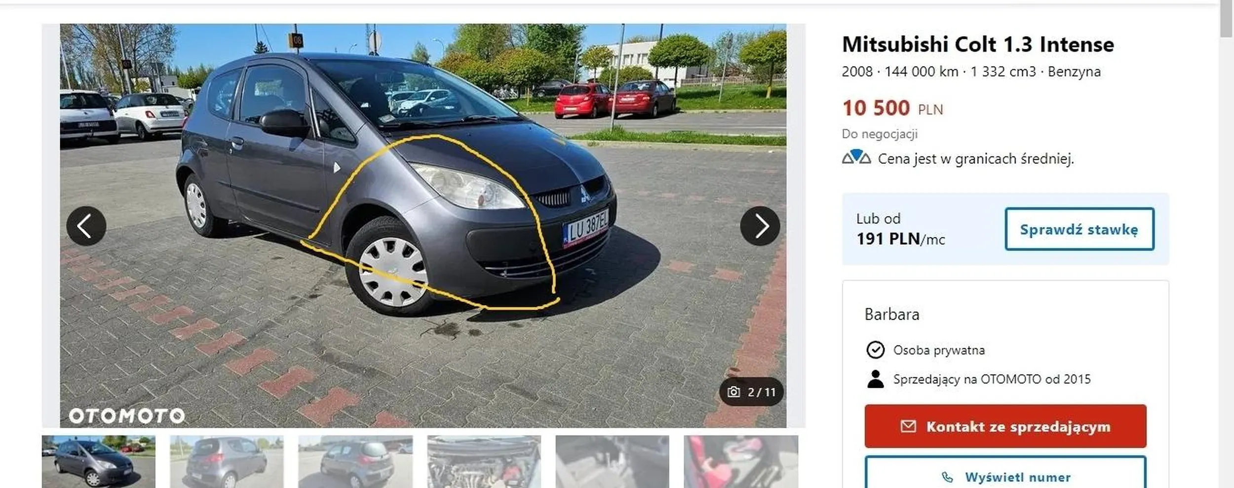 LU387EL  LU 387EL VIN XMCMNZ34A8F037580 Uważajcie na gruza, samochód powypadkowy, uszkodzony przód samochodu strona pasażera. Podłużnica pasażera była podgrzewana i wyciągana, kielich pasażera był wycinany i spawany. Cały pas przedni wymieniany, dwie chłodnice uszkodzone, chłodnica wody dziurawa. Samochód jeździ bez płynu UWAGA SILNIK PRZEGRZANY!!! Po awanturze dowiedziałem się że samochód miał wypadek z trolejbusem.