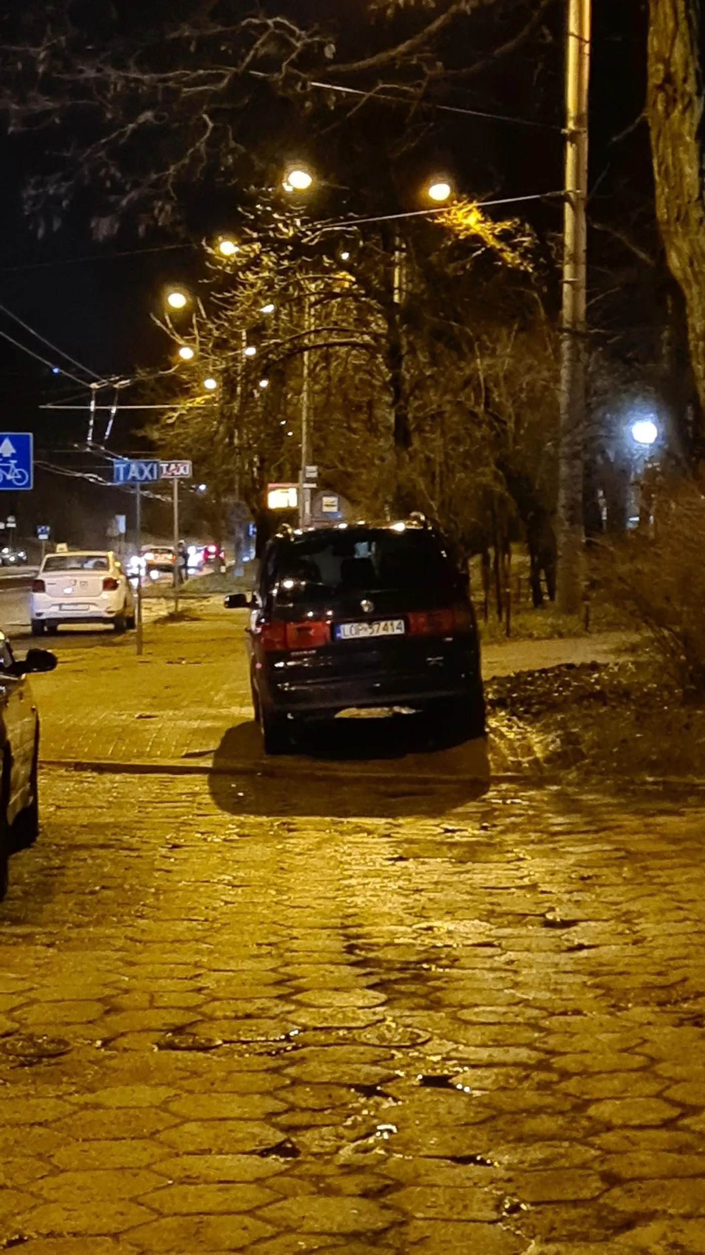 Jeździ po chodniku i robi bagno z trawnika