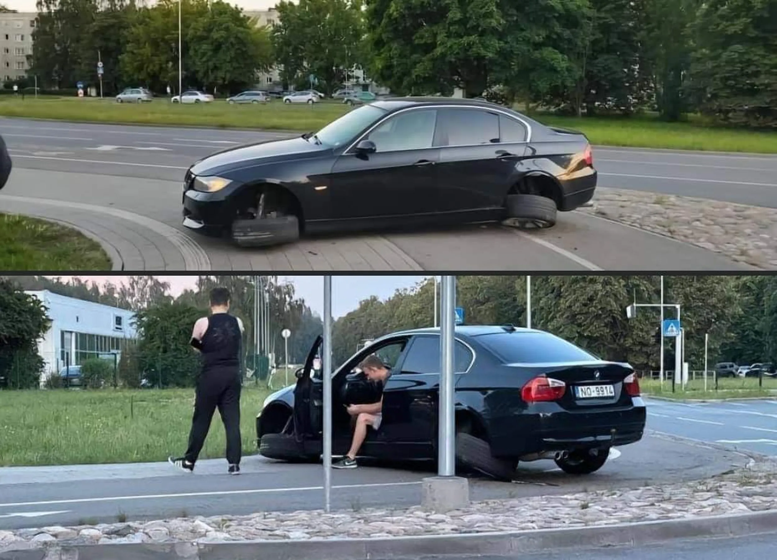 Kierowca używając cheat kodu "SEAWAYS" próbował opuścić symulację, jednak kod załadował mu się na asfalcie, w dodatku tylko na dwa koła, przez co zablokował rondo.