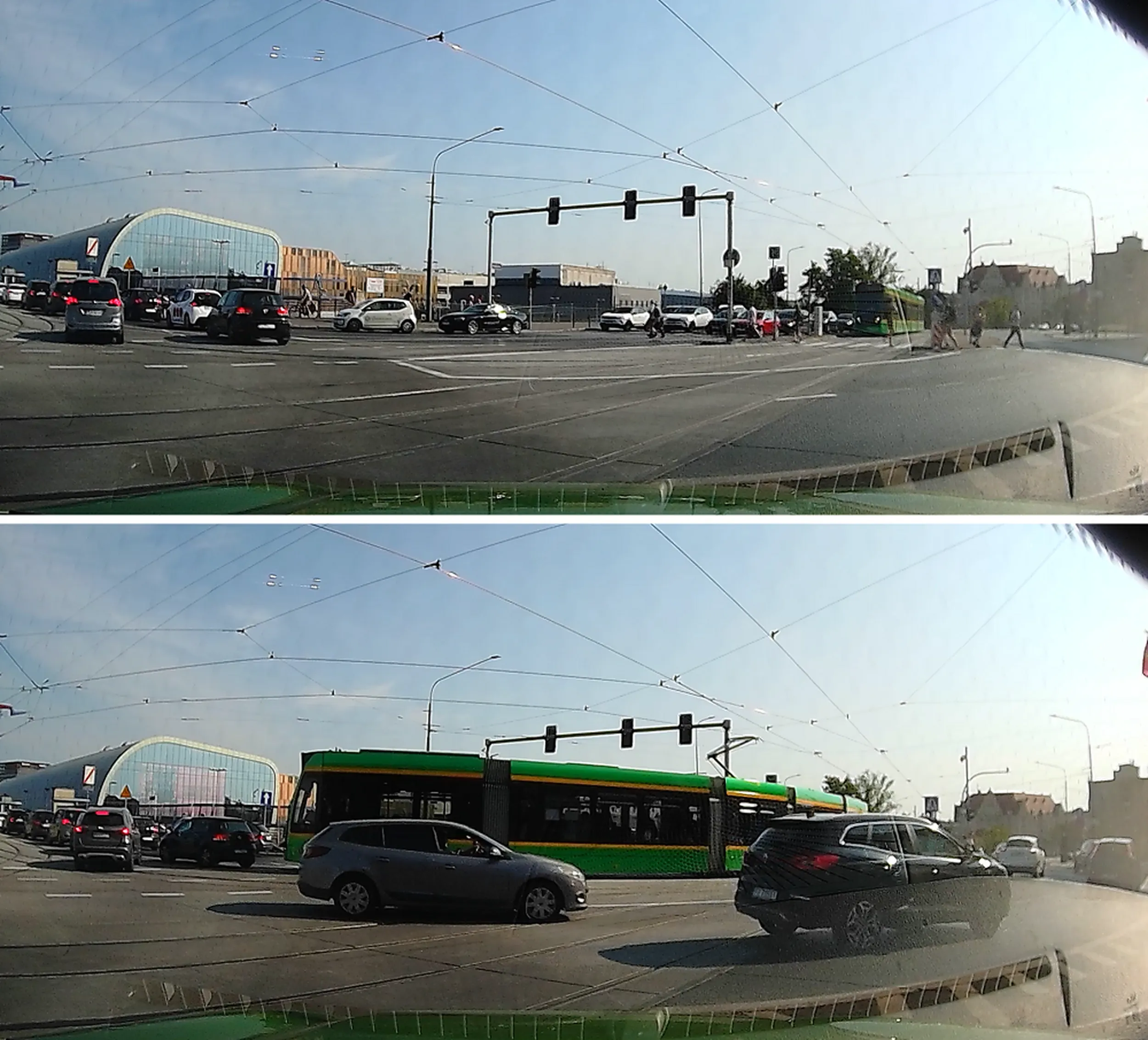 Sytuacja jak na zdjęciu, most dworcowy zawalony, dwa auta i tak zastawiają już torowisko, a pani z leksusa za mną, trąbi w celu wymuszenia wjazdu na skrzyżowanie...  małomiasteczkowe, egocentryczne myślenie. Zablokować innym możliwość przejazdu, ale najważniejsze, że ONA wjechała. I tak nie zjedzie szybciej, ale ONA już jest na skrzyżowaniu, inni mogą czekać...