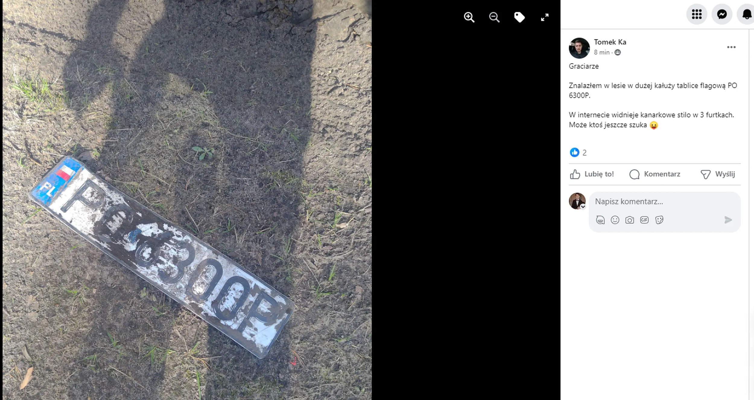 Znaleziono tablicę, samochód ma ważny przegląd, więc dalej istnieje