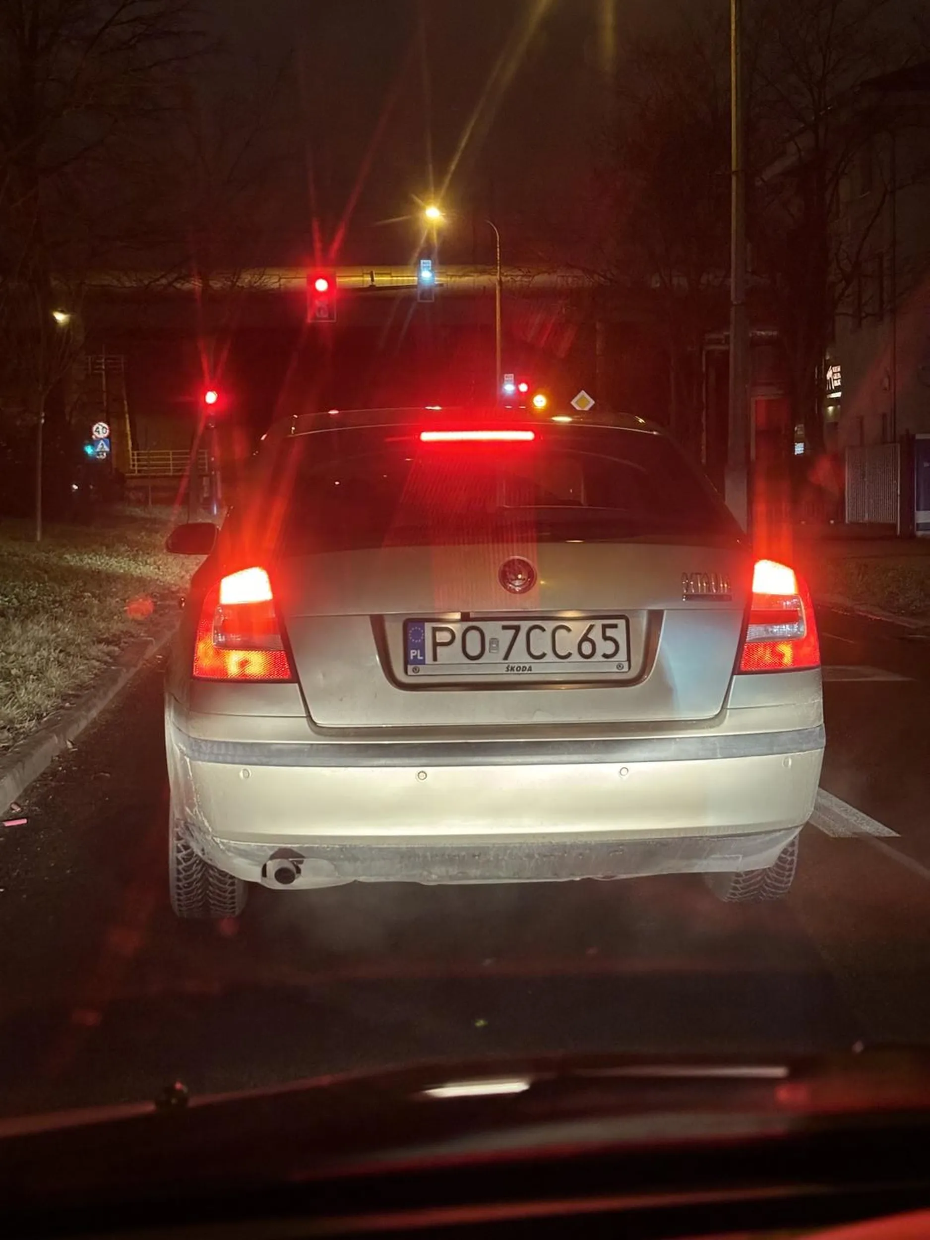 Wyjechał na chama przed nas na lewy pas i gwałtownie zahamował.