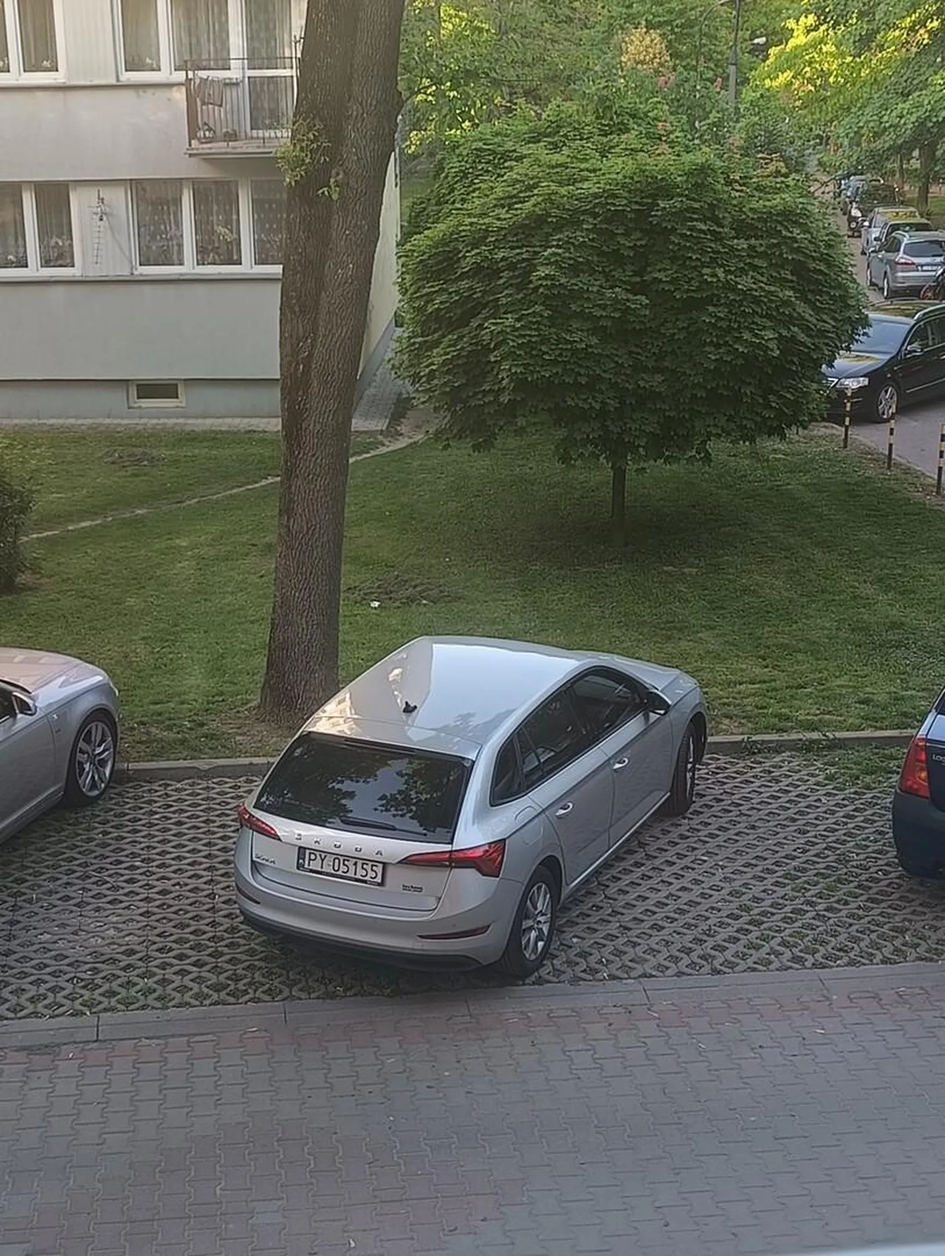 Jaśnie pan/pani parkuje sobie na dwóch miejscach gdy tymczasem nie ma miejsc dla mieszkańców.