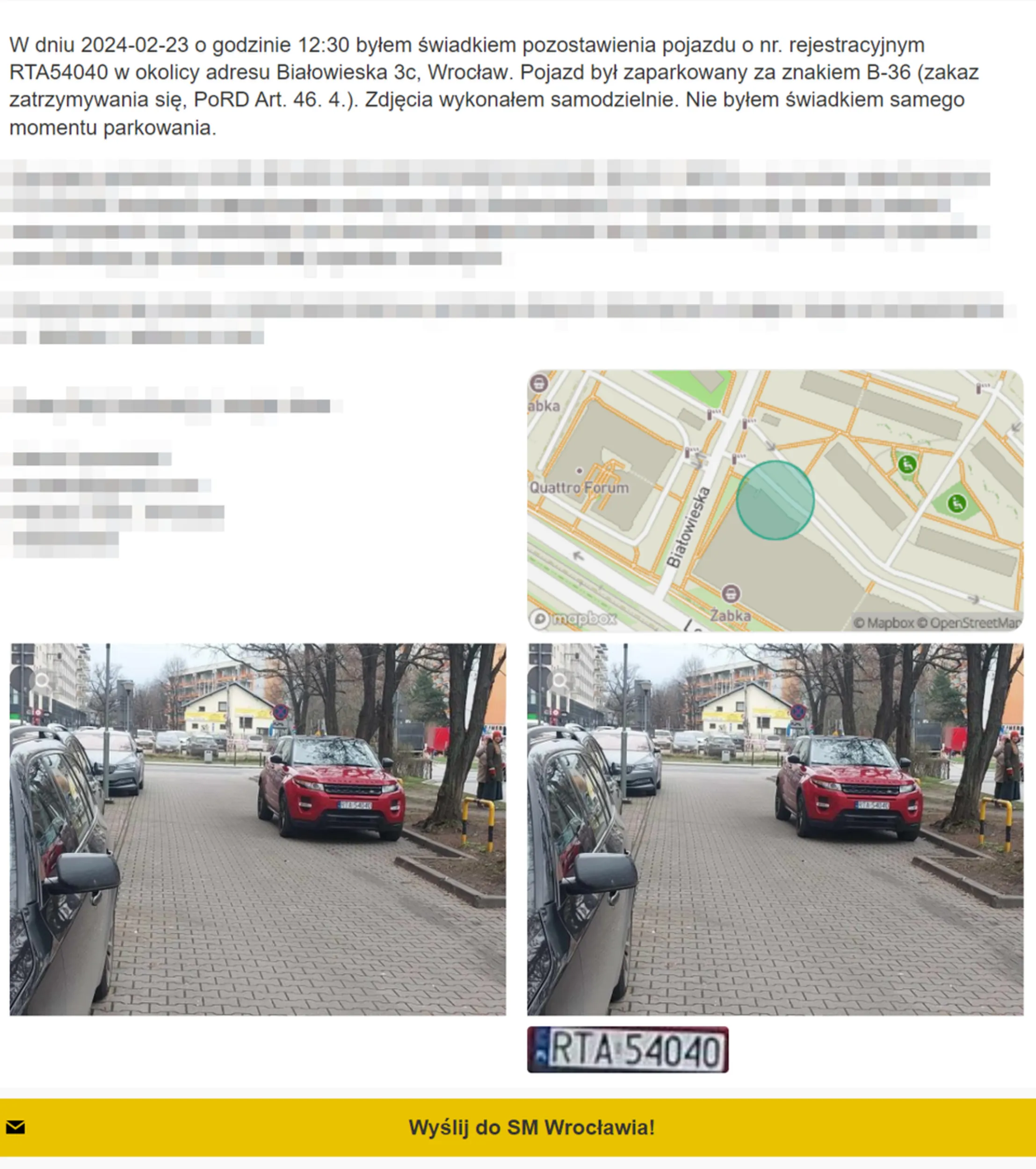 Moze czas poprosic meza o inne auto jezeli jego duzym sobie nie radzisz z parkowaniem i jestes zmuszona do porzucenia go na srodku drogi blokujac na niej ruch?