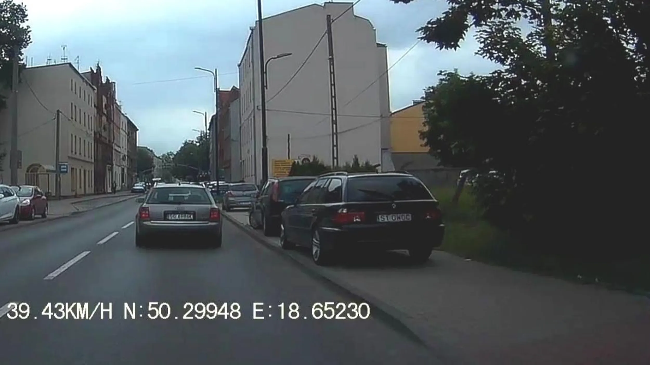 Po majowych przymrozkach coś ten owoc się popsuł... Bo jak inaczej wytłumaczyć parkowanie na całej szerokości chodnika? No, OK. Zostawił może 20 cm...