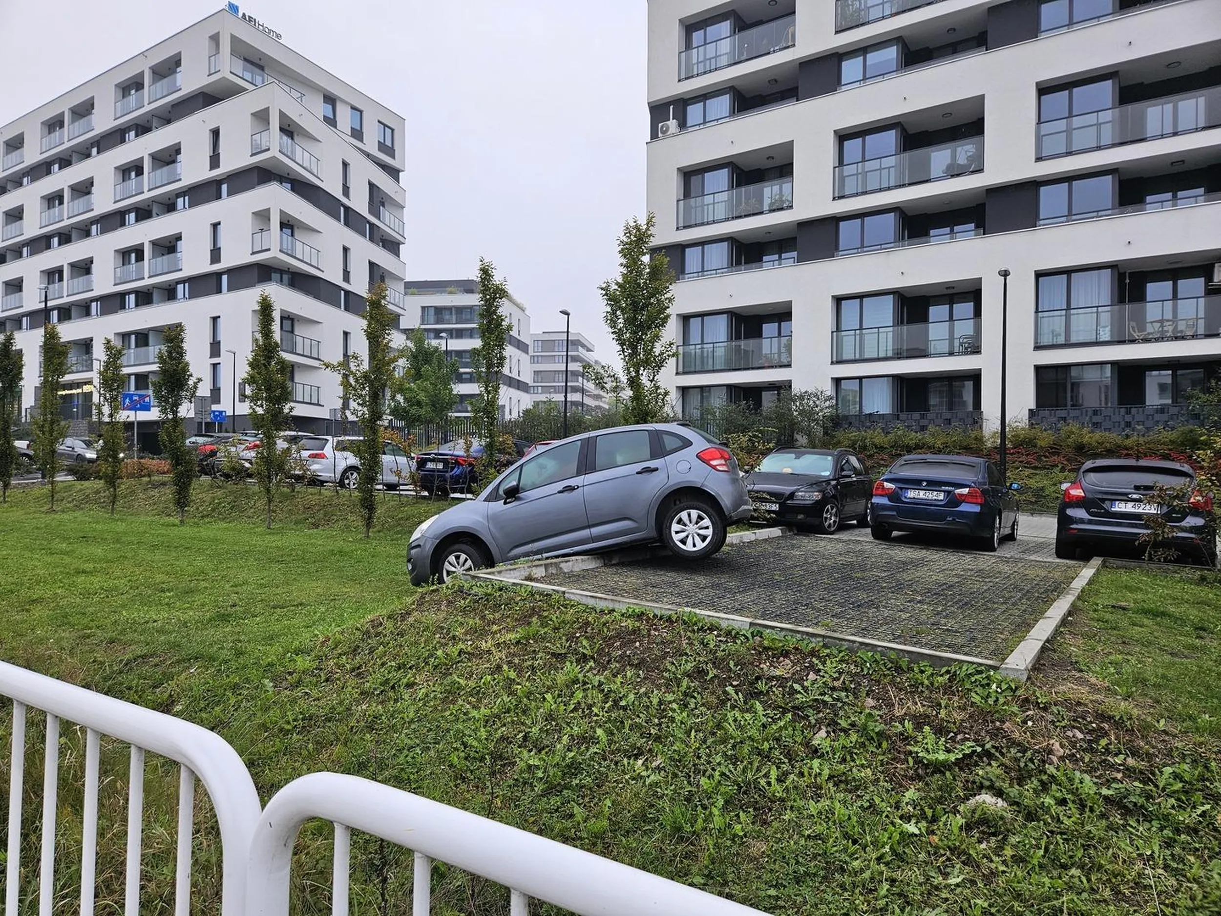 Proszę nie jeździć po terenach zielonych.