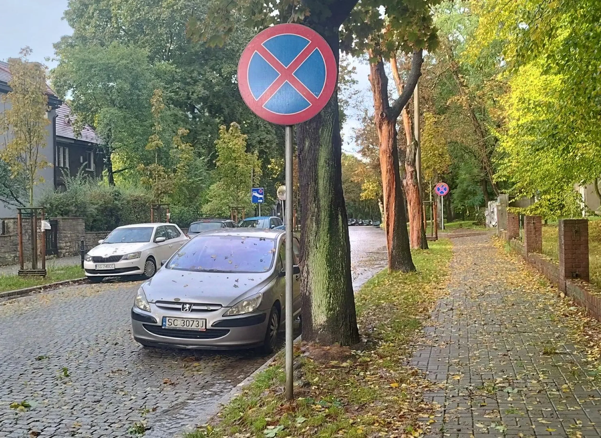 Gliwice, Sobieskiego. Parkując na zakazie utrudnia dojazd do szpitala
