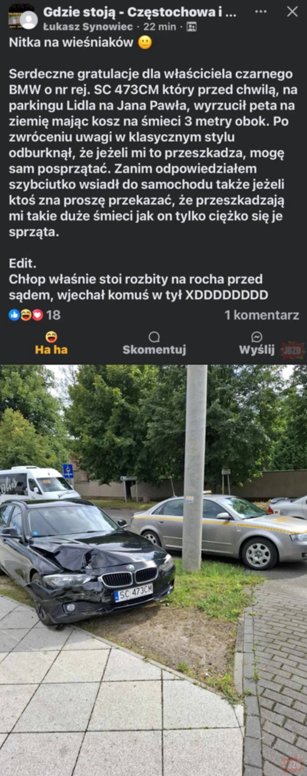 a było peta do śmietnika wyrzucić plastusiu :D