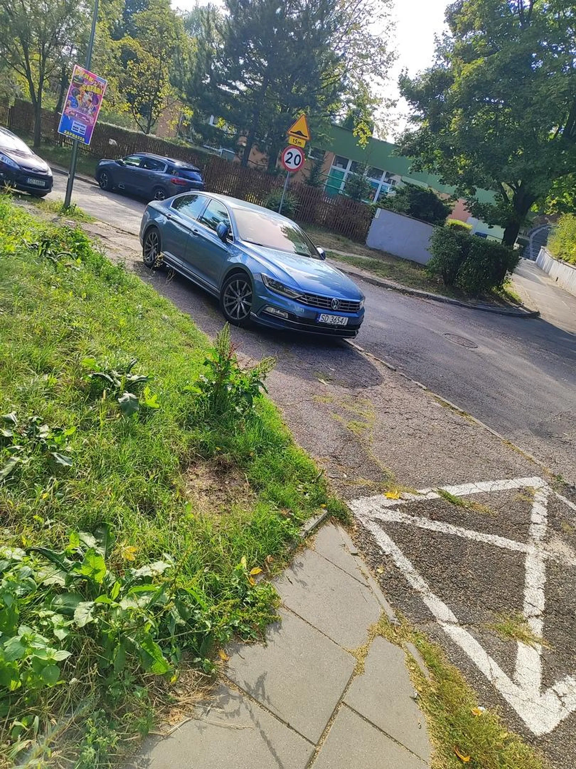 Prawo jazdy z chipsów i zajmowanie 2 miejsc parkingowych.