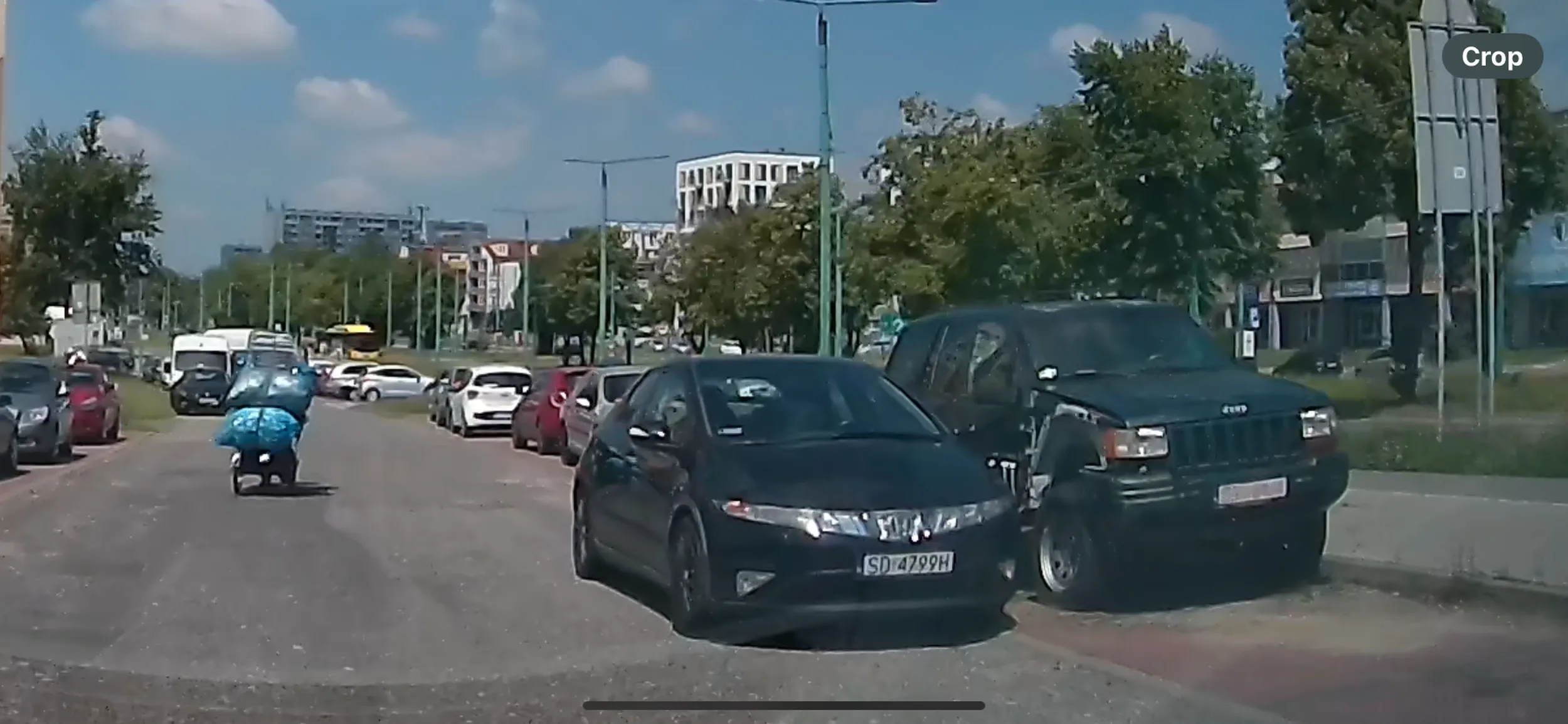 To nie jest parking tylko droga do jeżdżenia samochód Honda nie potrafi parkować.