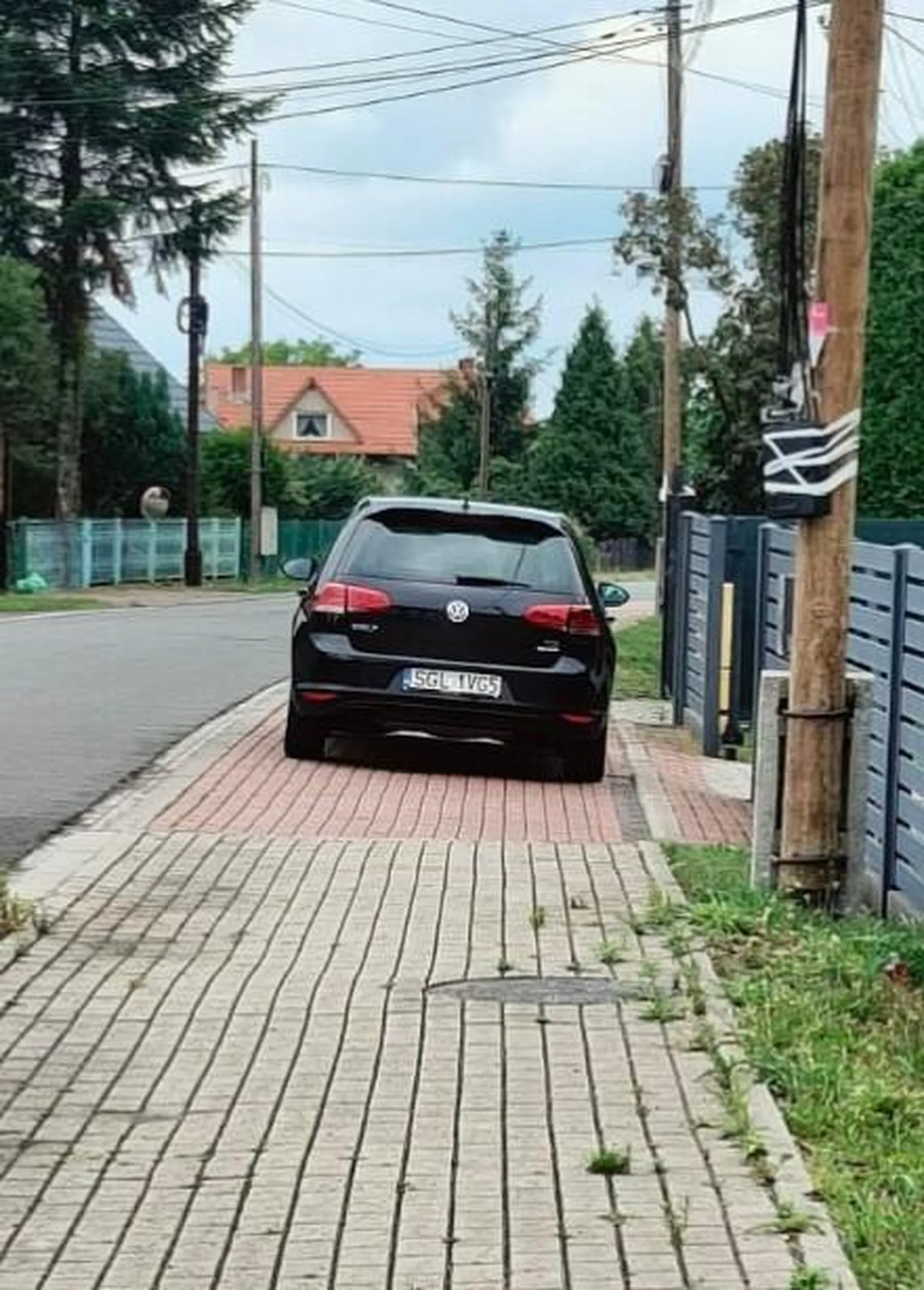Tak się staje na wsiach. Od czego jest podwórko, to tylko się domyślam. Ale chodnik jak sama nazwa wskazuje... to parking.
