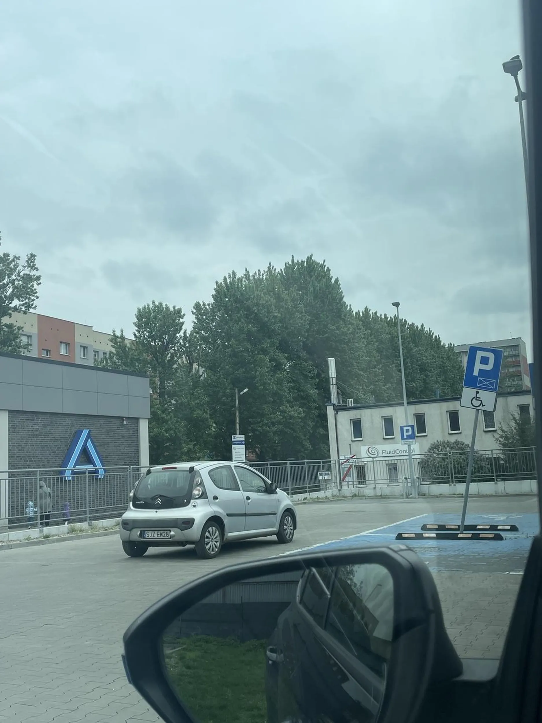 Połowa parkingu pod sklepem Aldi w Katowicach wolne a paniusia zaparkowała sobie na drodze wożącej do poruszania się po tym parkingu. Bezmózg z ciebie o tyle, oddaj prawko