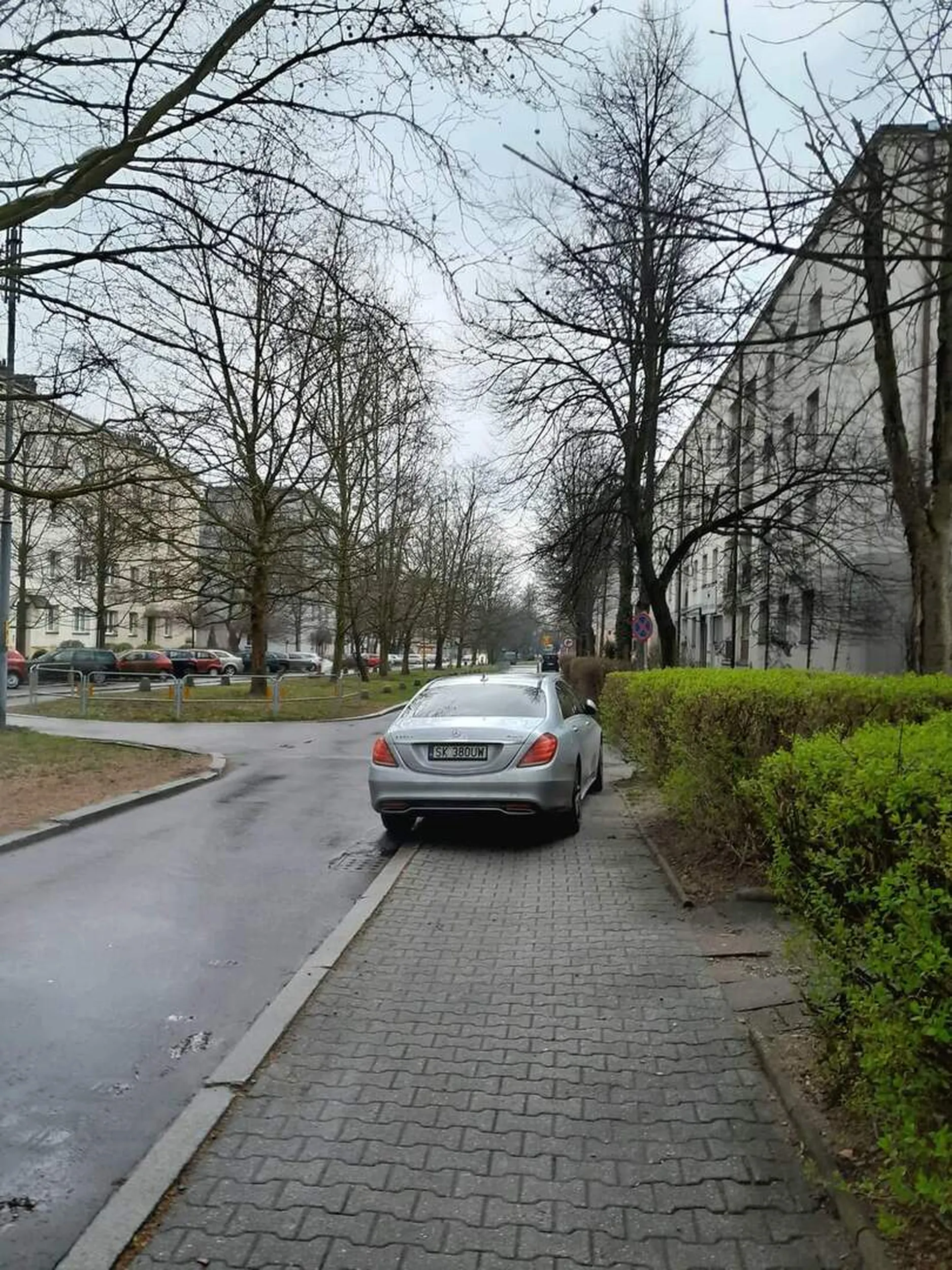 Stoi jak cipa na chodniku i blokuje cały przejazd.Z rozmowy totalny tępak bez szkoły