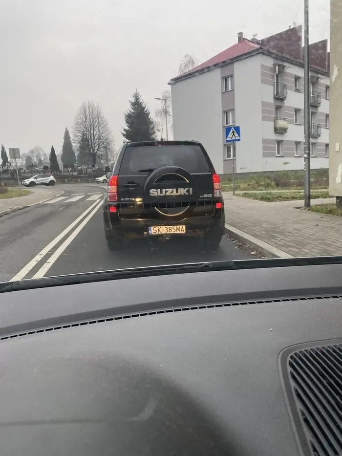 Pan zaparkował sobie samochód z 2m przed przejściem na drodze i poszedl. Żeby go ominąć musiałem najechać na podwójną ciągłą. Polecam iść na prawo jazdy może nauczać gdzie wolno parkować lub się zatrzymywać.