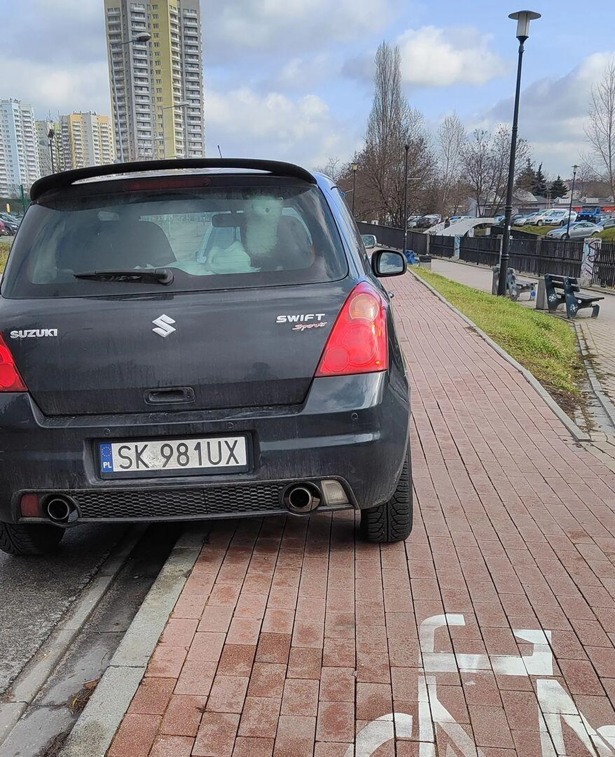 Pięciu złotych na parking nie ma więc codziennie wielki cham / znaczy PAN parkuje na drodze dla rowerów