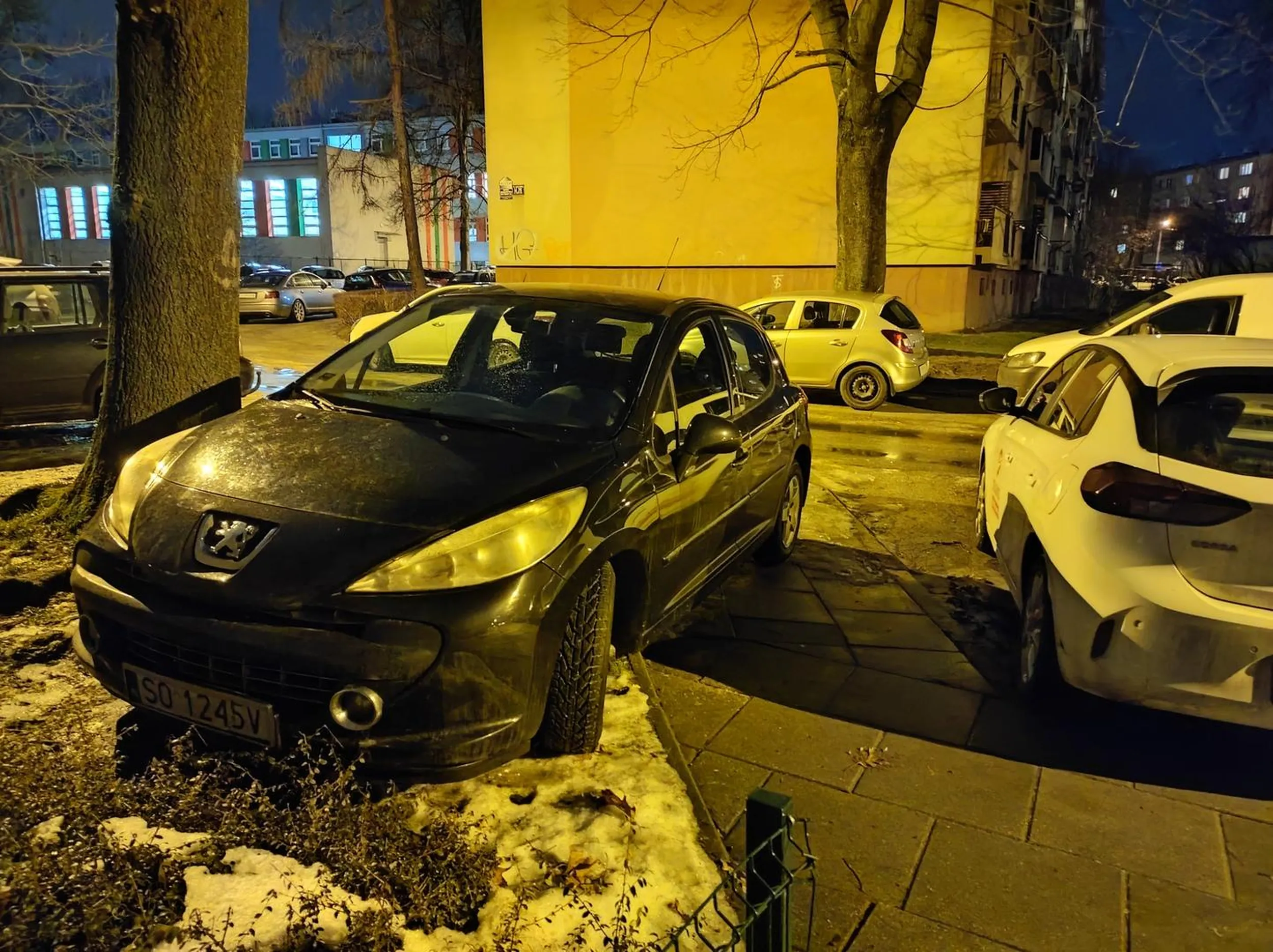 Nagminne parkowanie na ciągach pieszych. Notorycznie zastawiany chodnik.