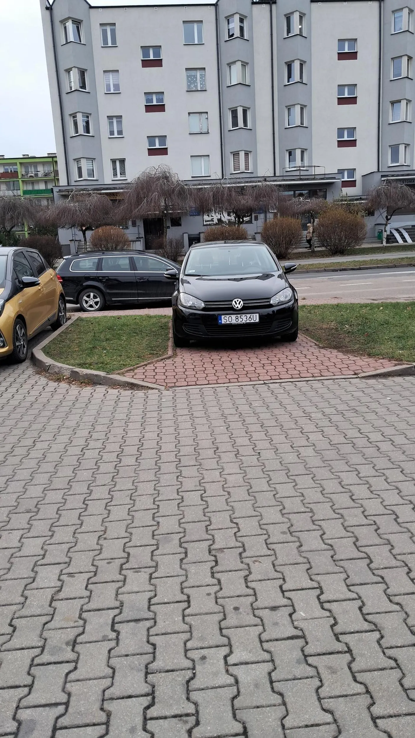 Z dzieckiem w wózku po trawie bo święta krowa musi stać na chodniku ?