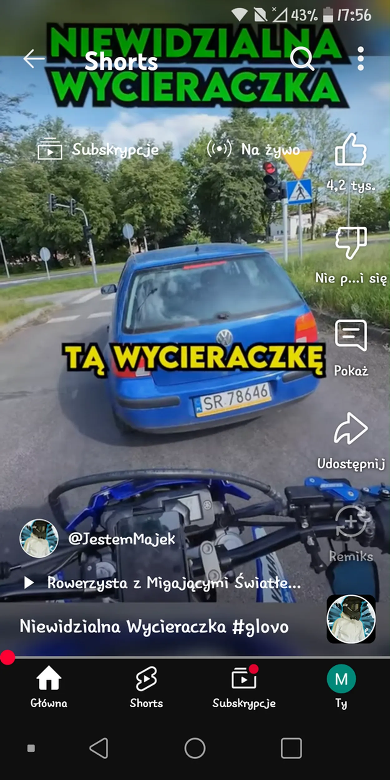 CHŁOP BEZ WYCIERACZKI NIEWIDZIALNA WYCIERACZKA xD