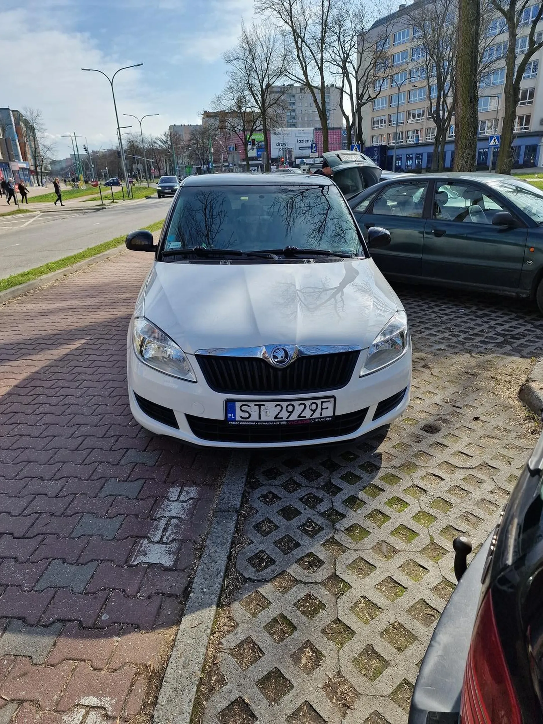 Super miejsce parkingowe. Przez Ciebie auta musiały cofać do końca parkingu żeby wyjechać. Skończony kretyn