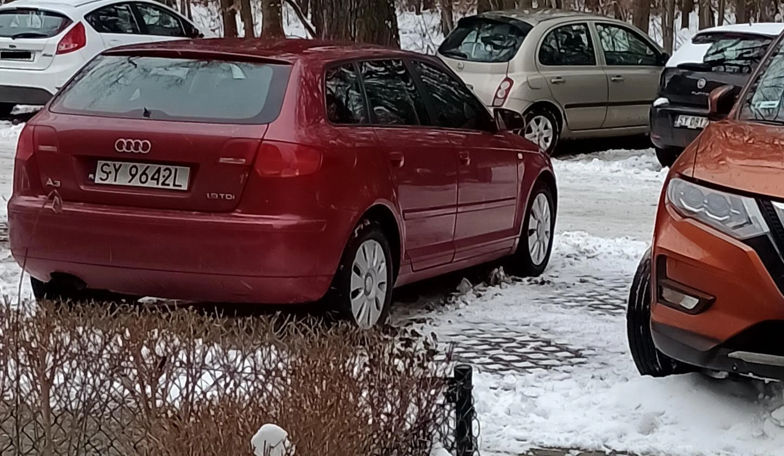 Samolubny ślepiec parkuje na dwóch miejscah