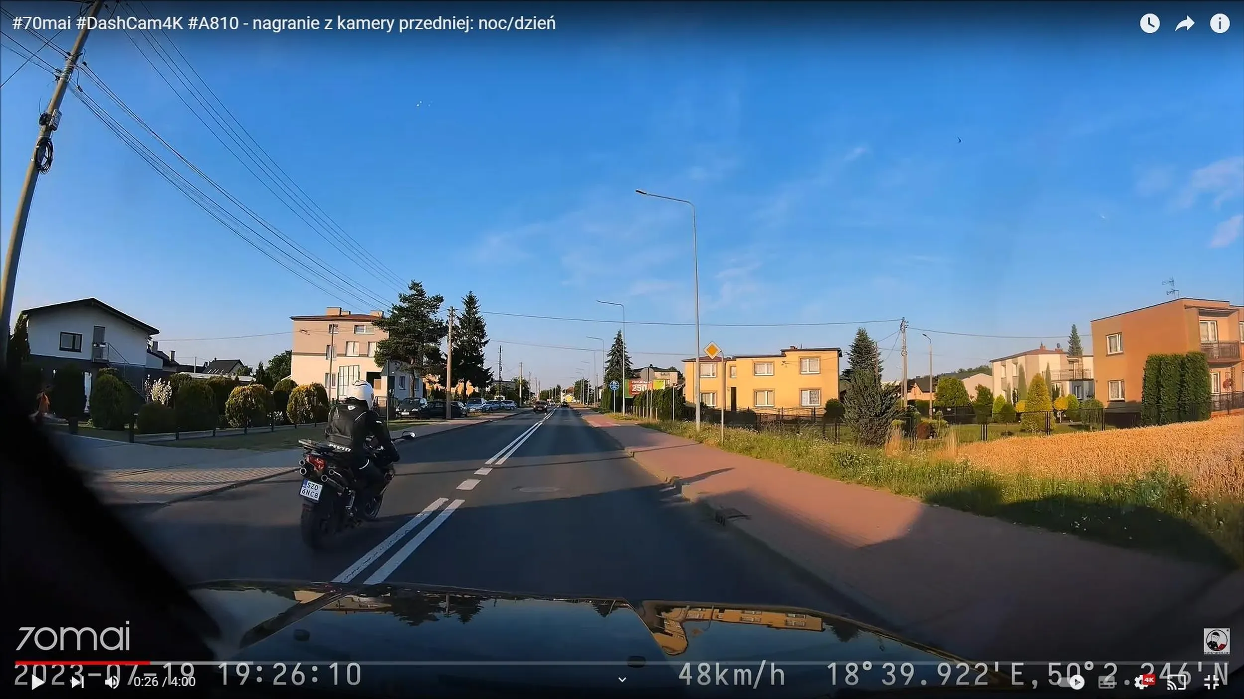 Bardzo ładne wyprzedzanie na ciągłej i przekroczenie prędkości w terenie zabudowanym ;)