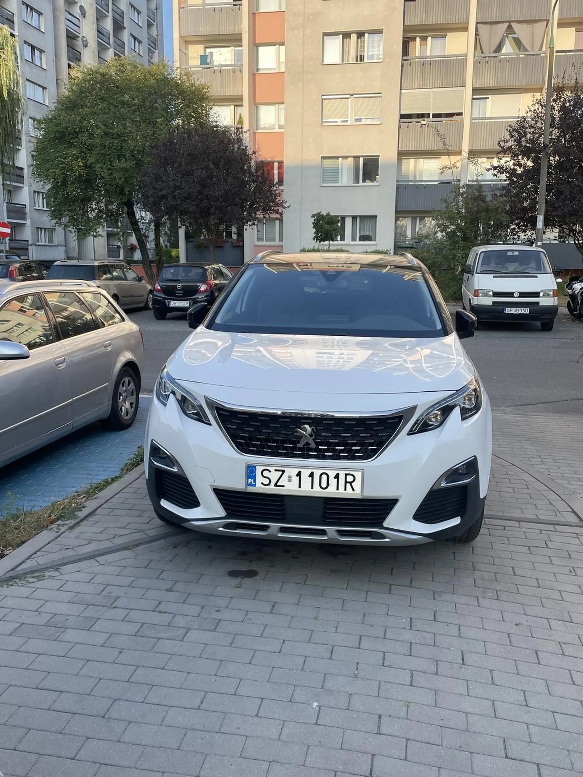 Parkuje przy samym wyjeździe z osiedla w pełni na chodniku. Nic nie widać wyjeżdżając i utrudnia poruszanie się po chodniku