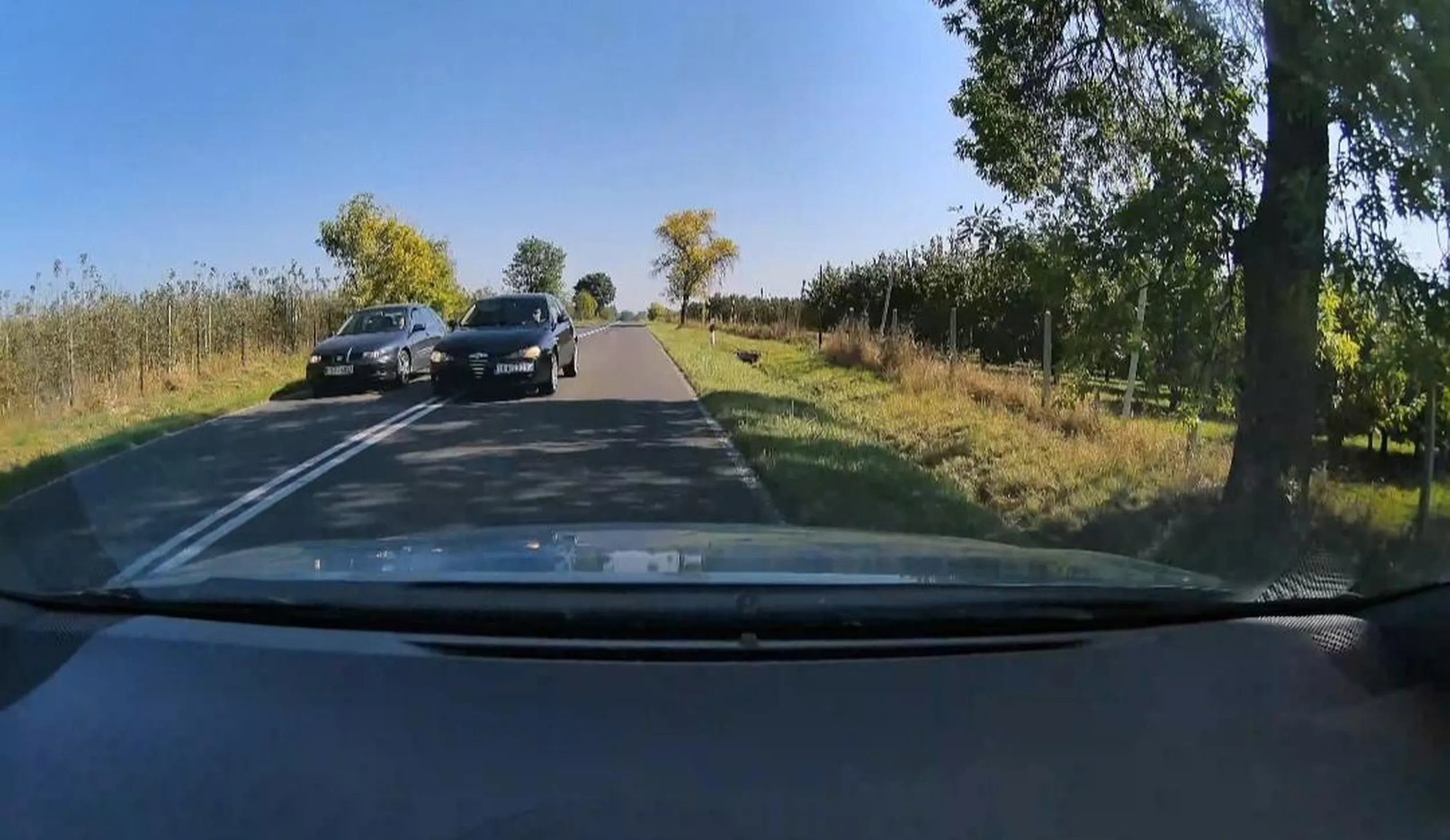 podwojna ciągła, wzniesienie... ale wyprzedza...