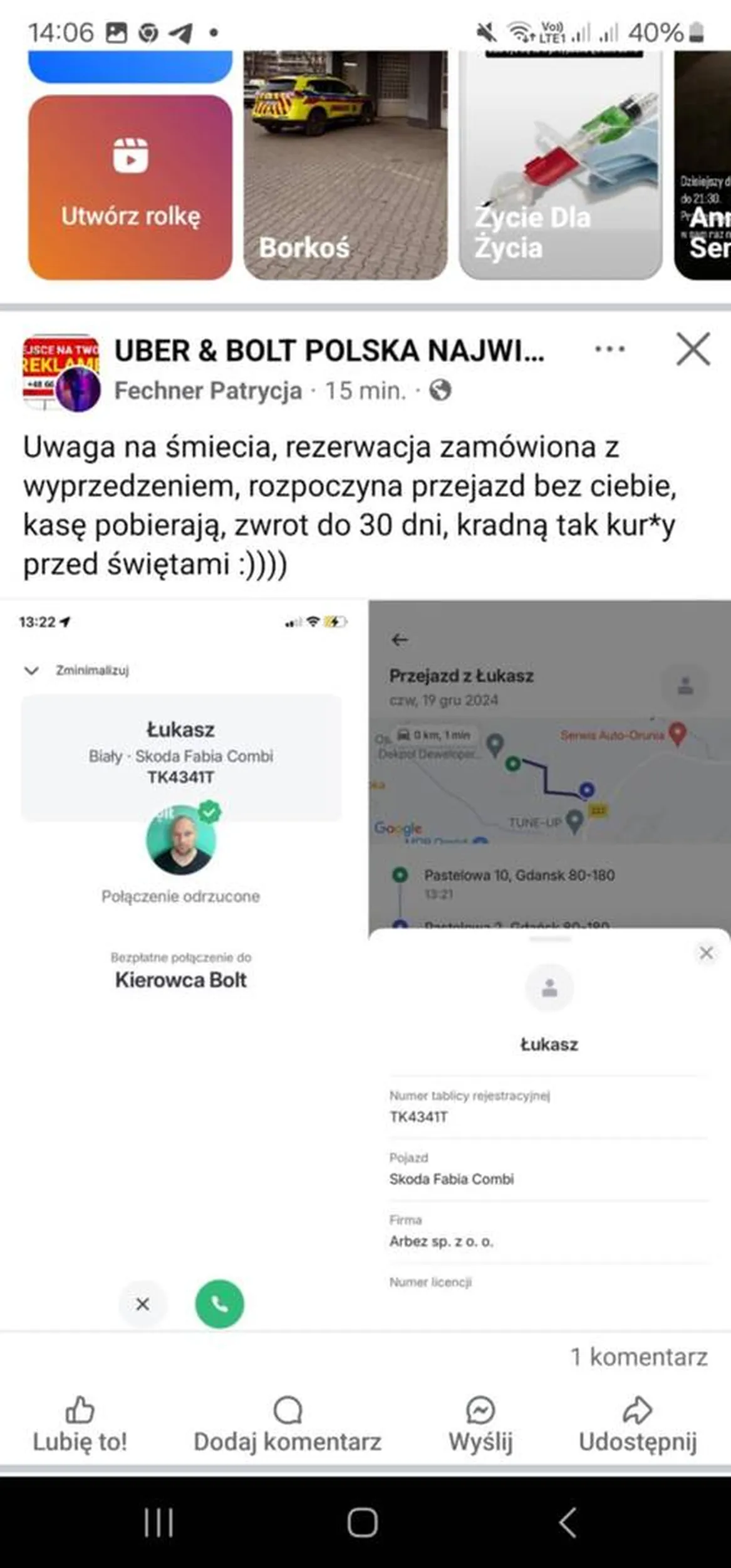No co za zdziwienie... podobno taksówkarze złodzieje, a jednak boltowiec jest większą szmatą, bo potrafi sobie sam odjechać z góry zapłacony kurs bez pasażera... taka to innowacja xDDDDD Chcieliście nowoczesności, to będzie was Bolt i Uber dymał jak tylko możliwe...