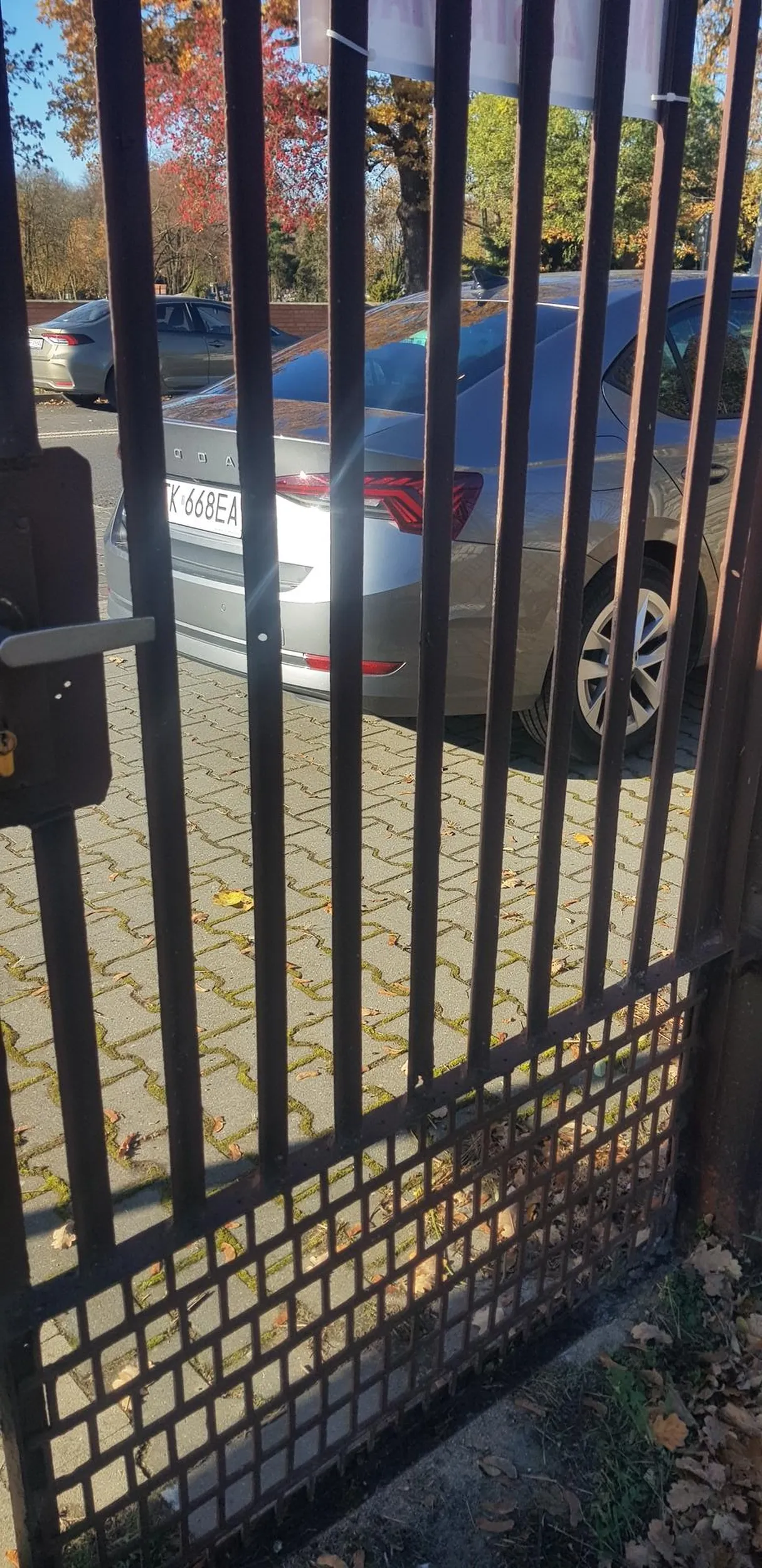 Kierowca bez podstawowej znajomości czytania i myślenia. Gratuluję. (na zdjęciu zaznaczony znak nie zastawiać)