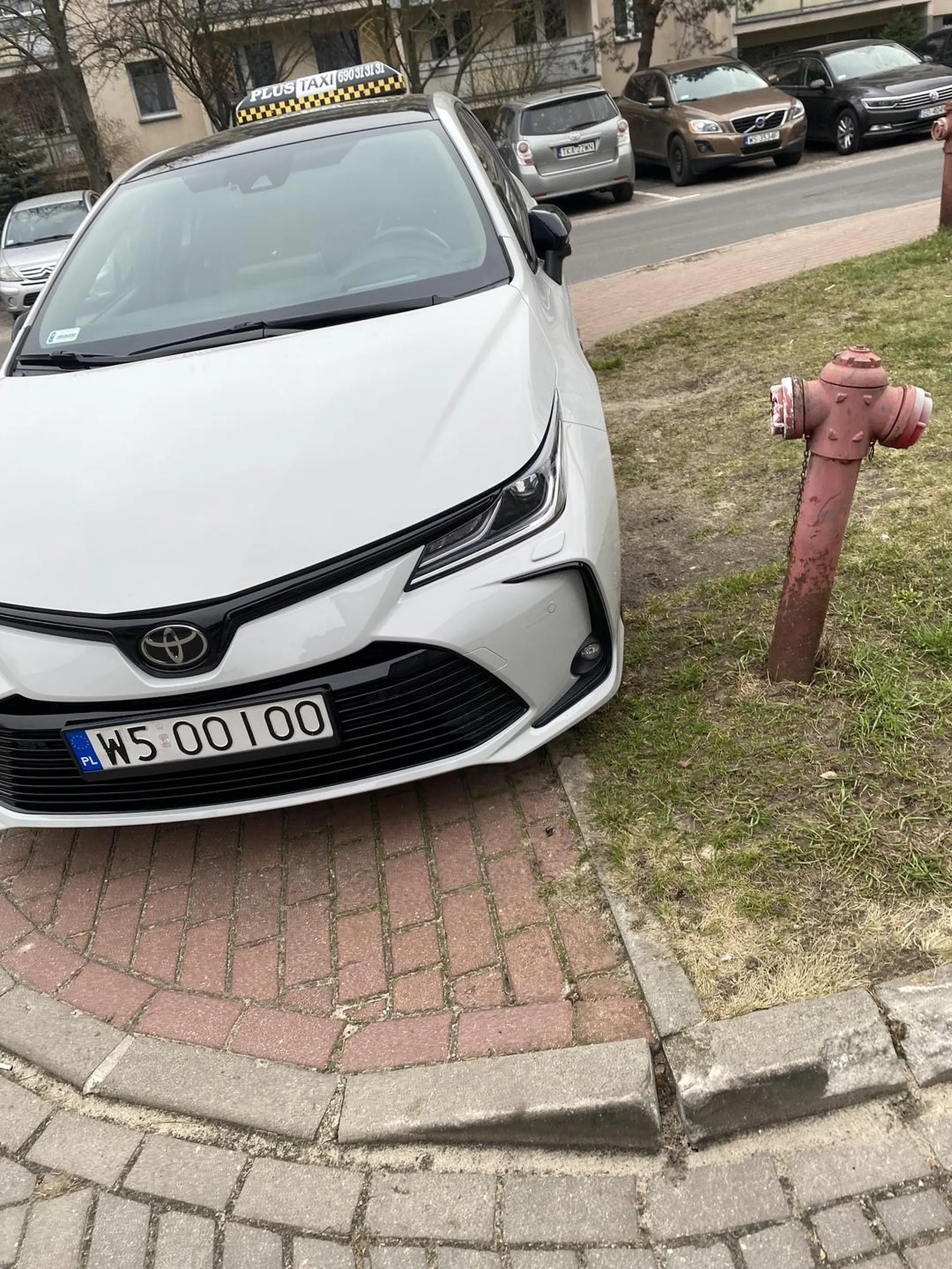 Równiutko zajął cały chodnik, zawodowy kierowca